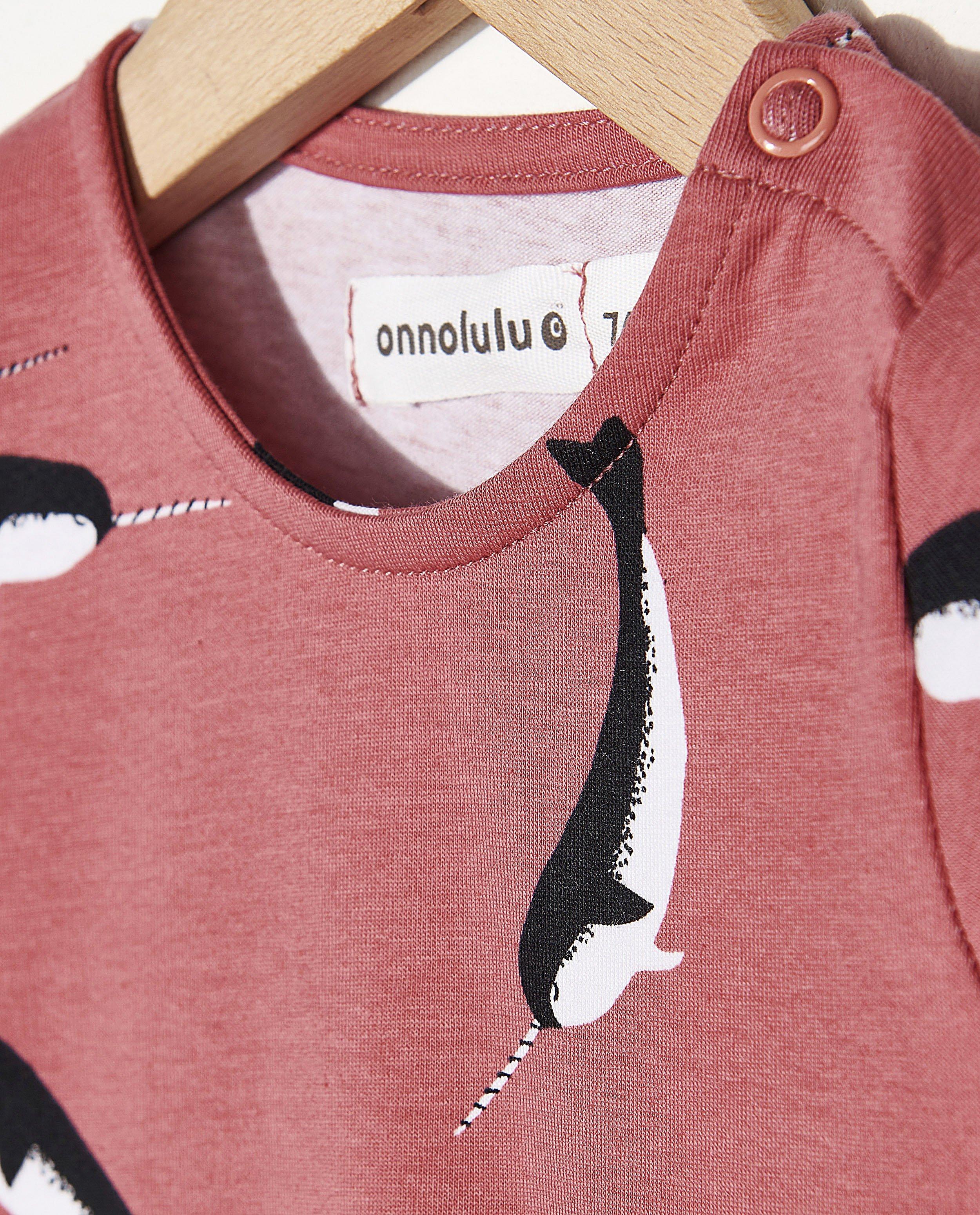 Kleedjes - Roze jurk met print Onnolulu