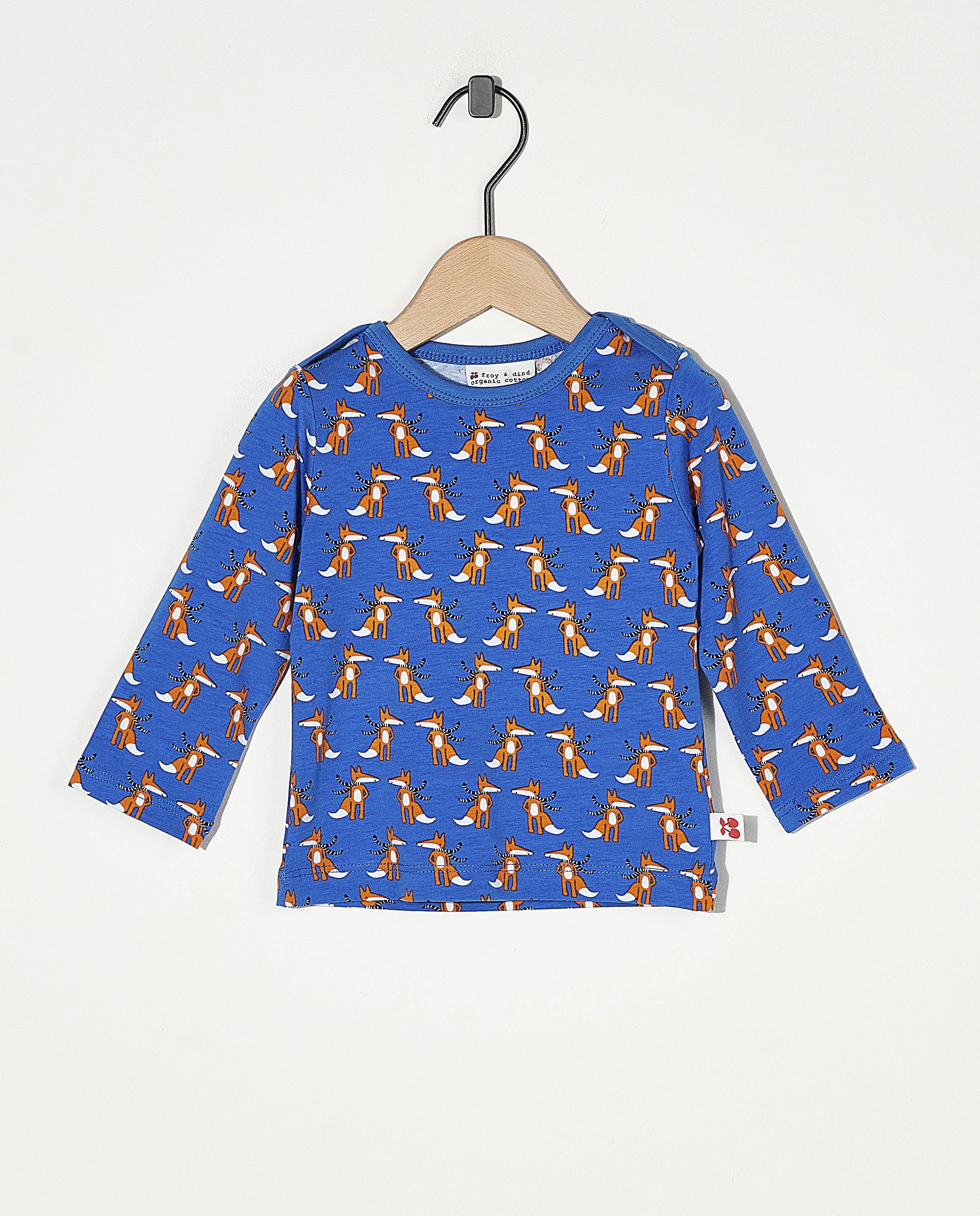 T-shirt bleu à manches longues Froy & Dind - avec imprimé intégral - Froy en Dind