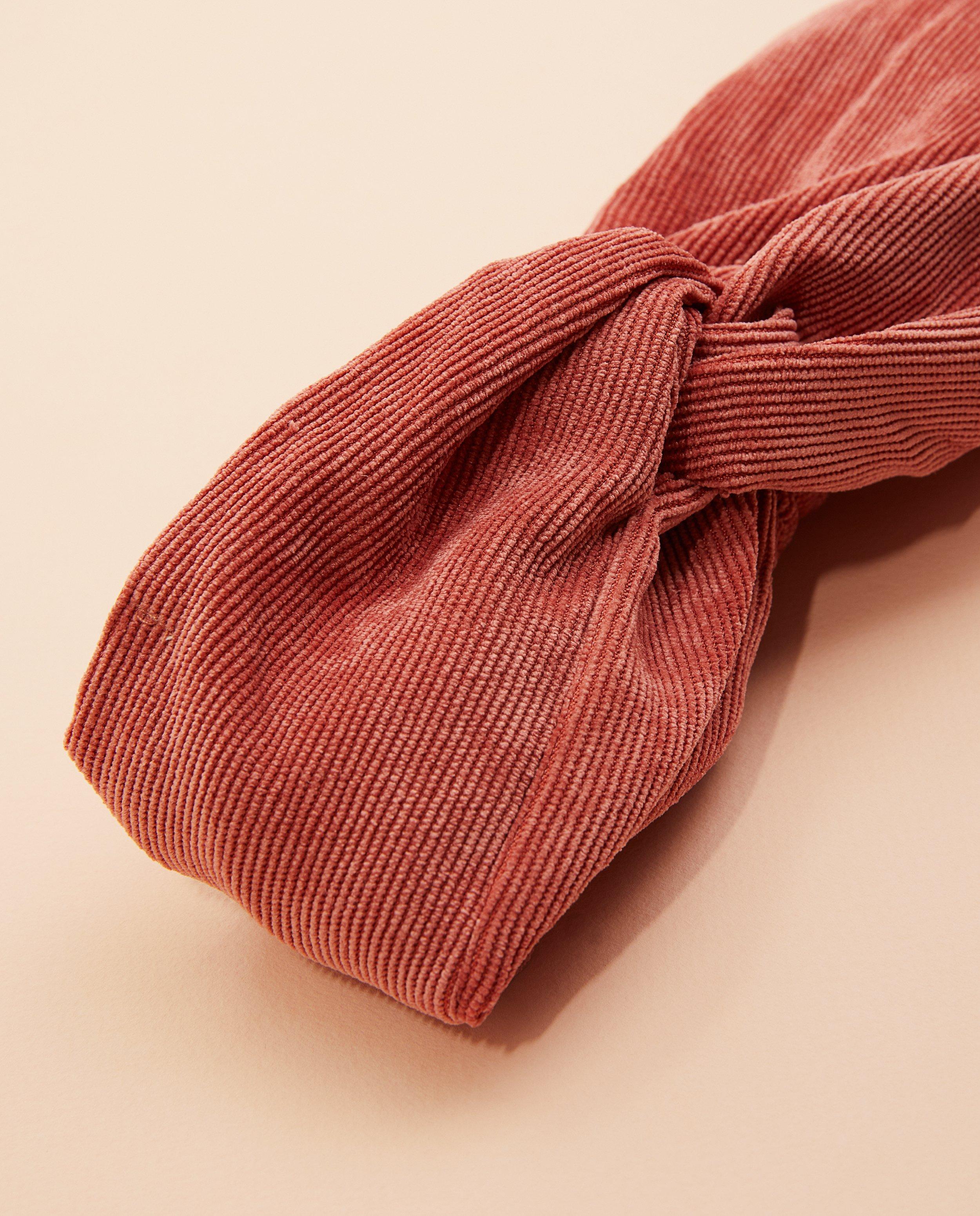 Bonneterie - Bandeau rose foncé en velours côtelé