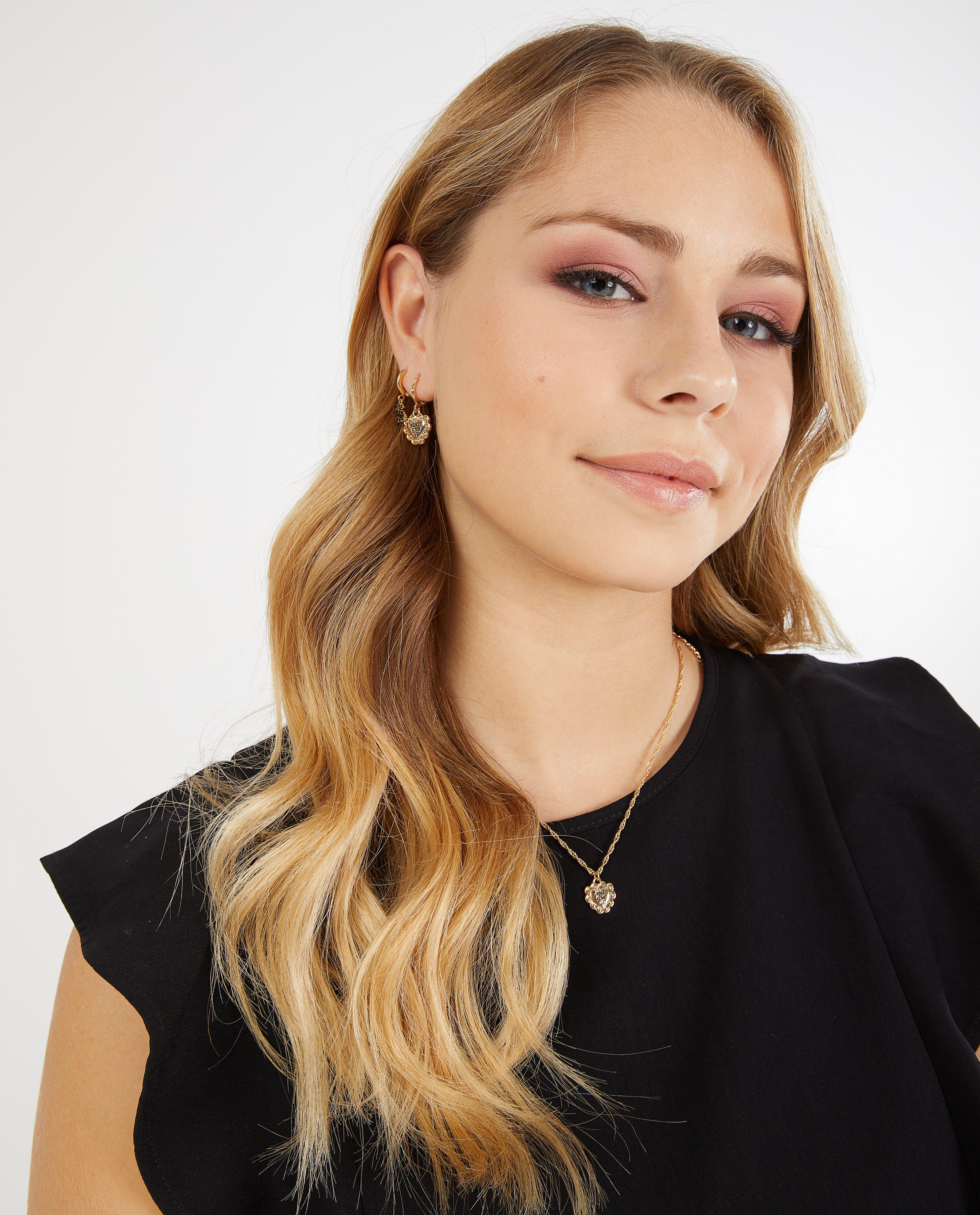 Ketting + oorbellen Steffi Mercie - goudkleurig - JBC