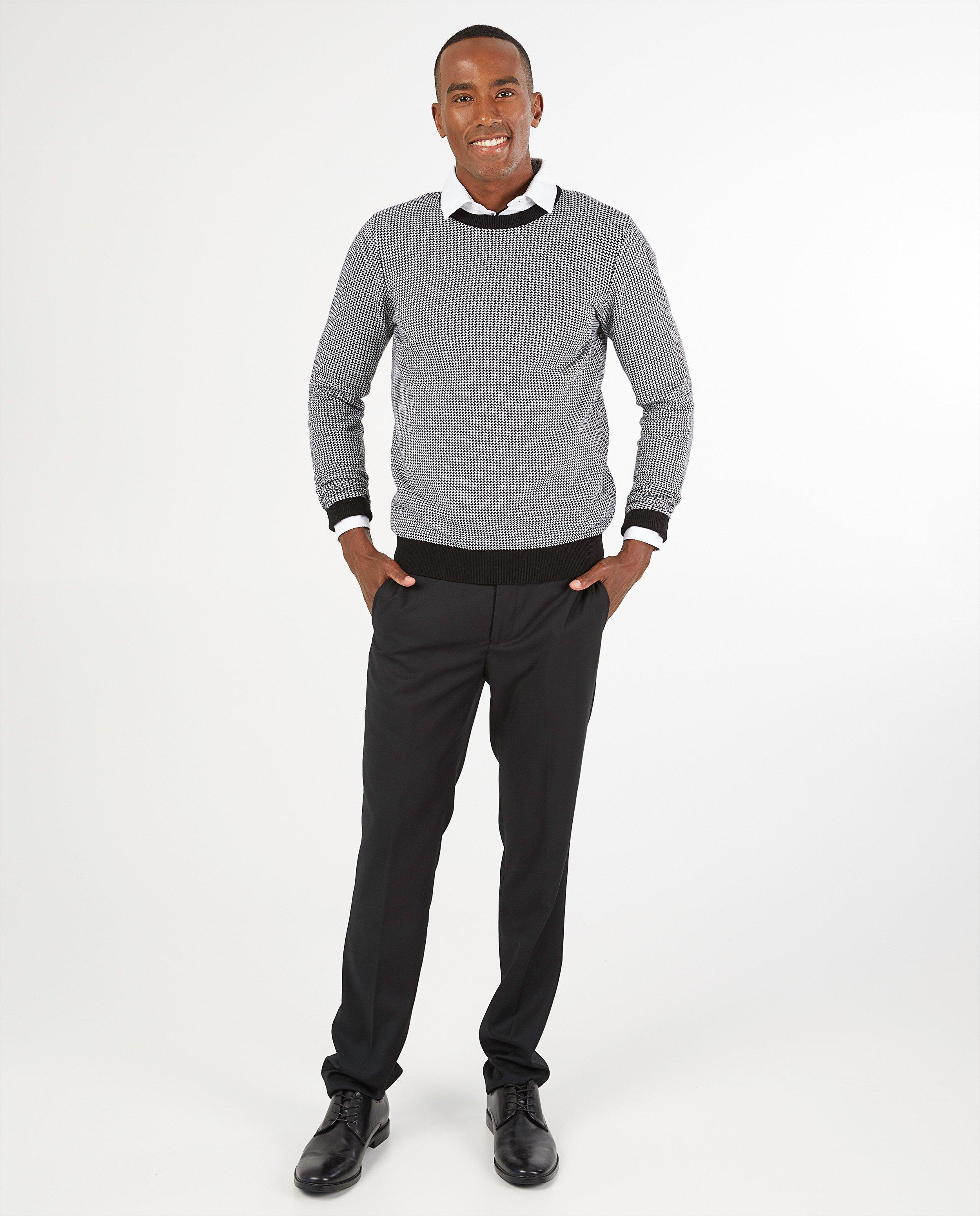 Pull blanc et noir - en tricot - Iveo