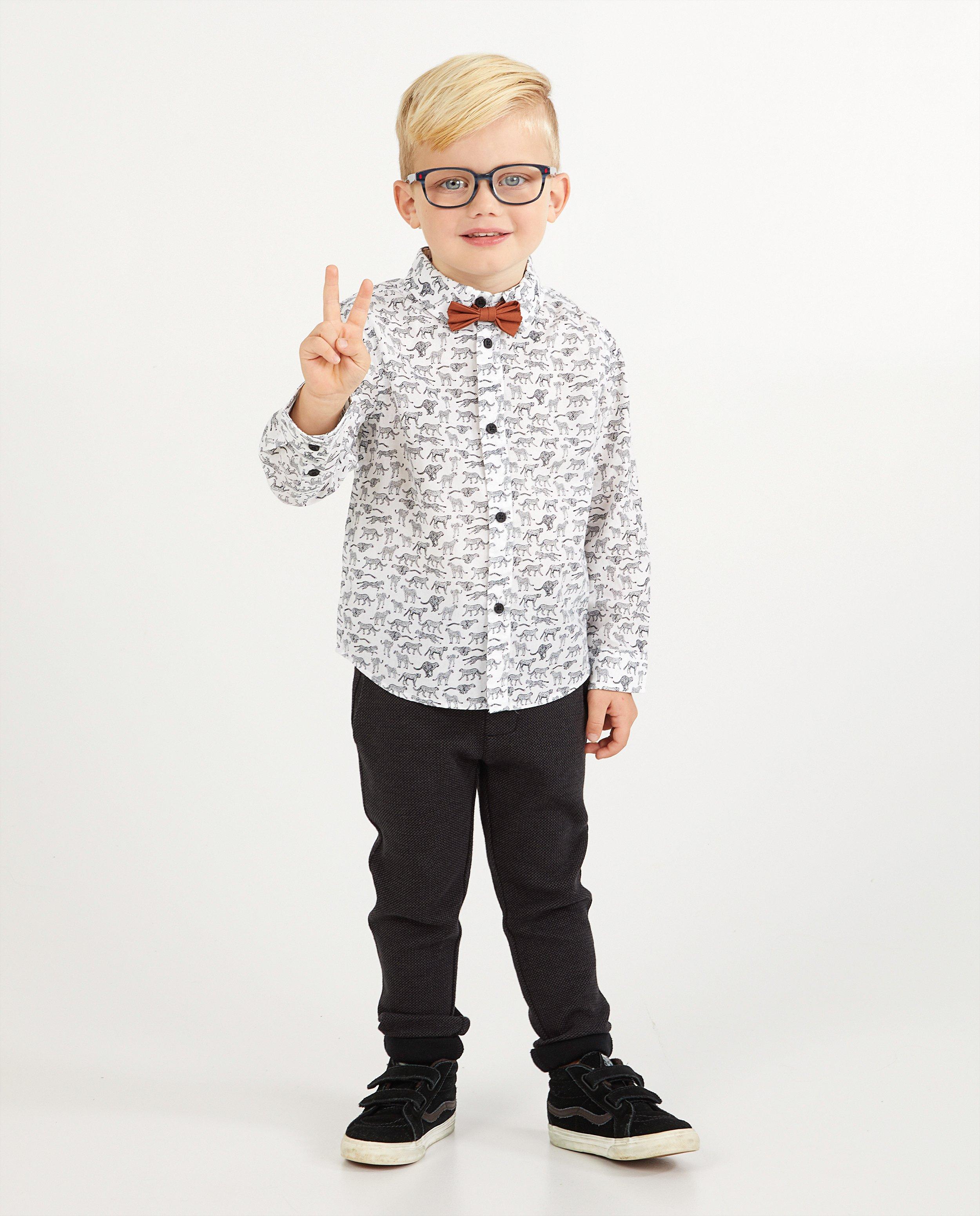 Chemise blanche à imprimé + nœud - imprimé intégral - Kidz Nation