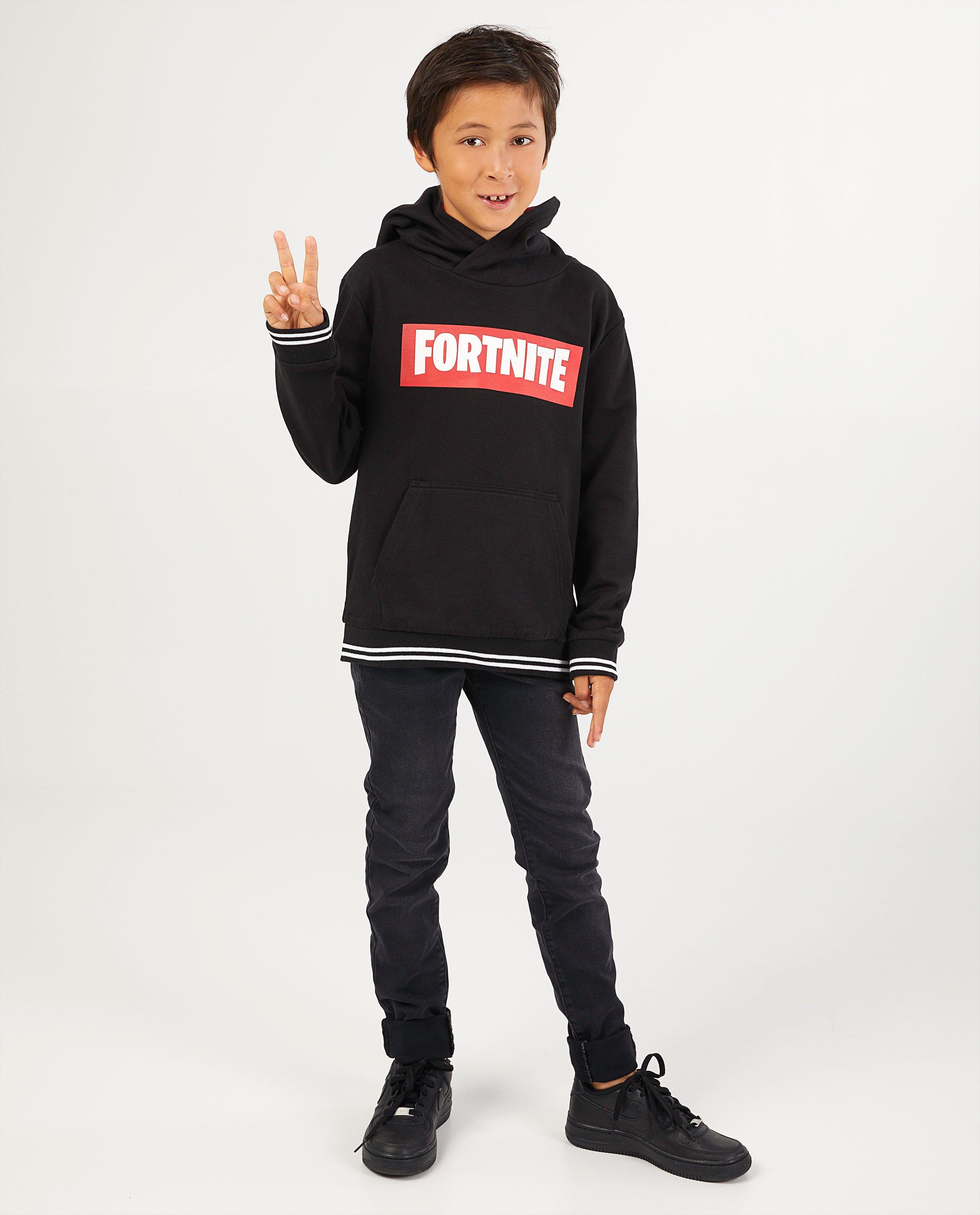 Zwarte hoodie met rood Fortnite - opschrift - Fortnite