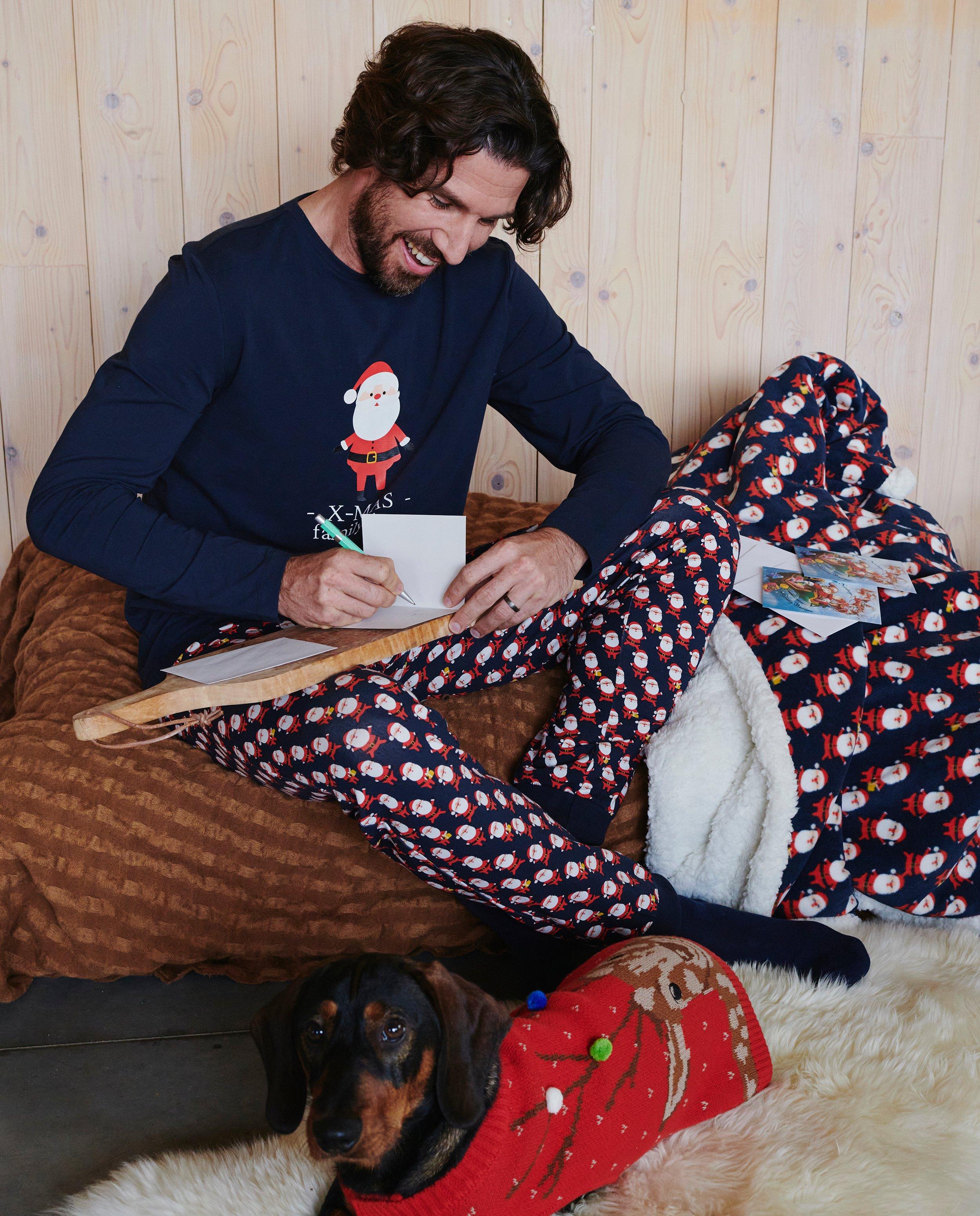 Nachtkleding - Blauwe pyjama met print