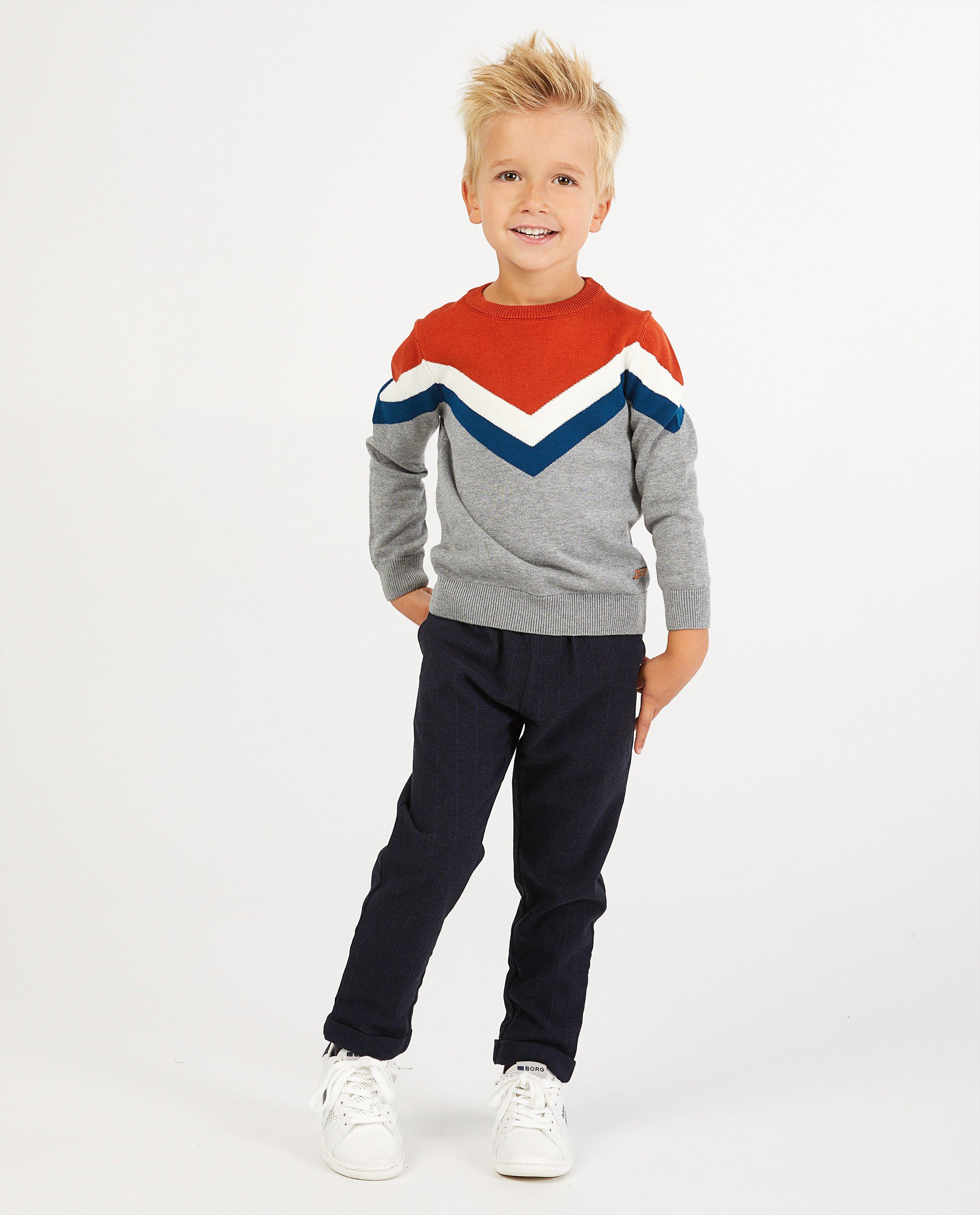 Pull orange-gris Hampton Bays - fin tricot - Hampton Bays