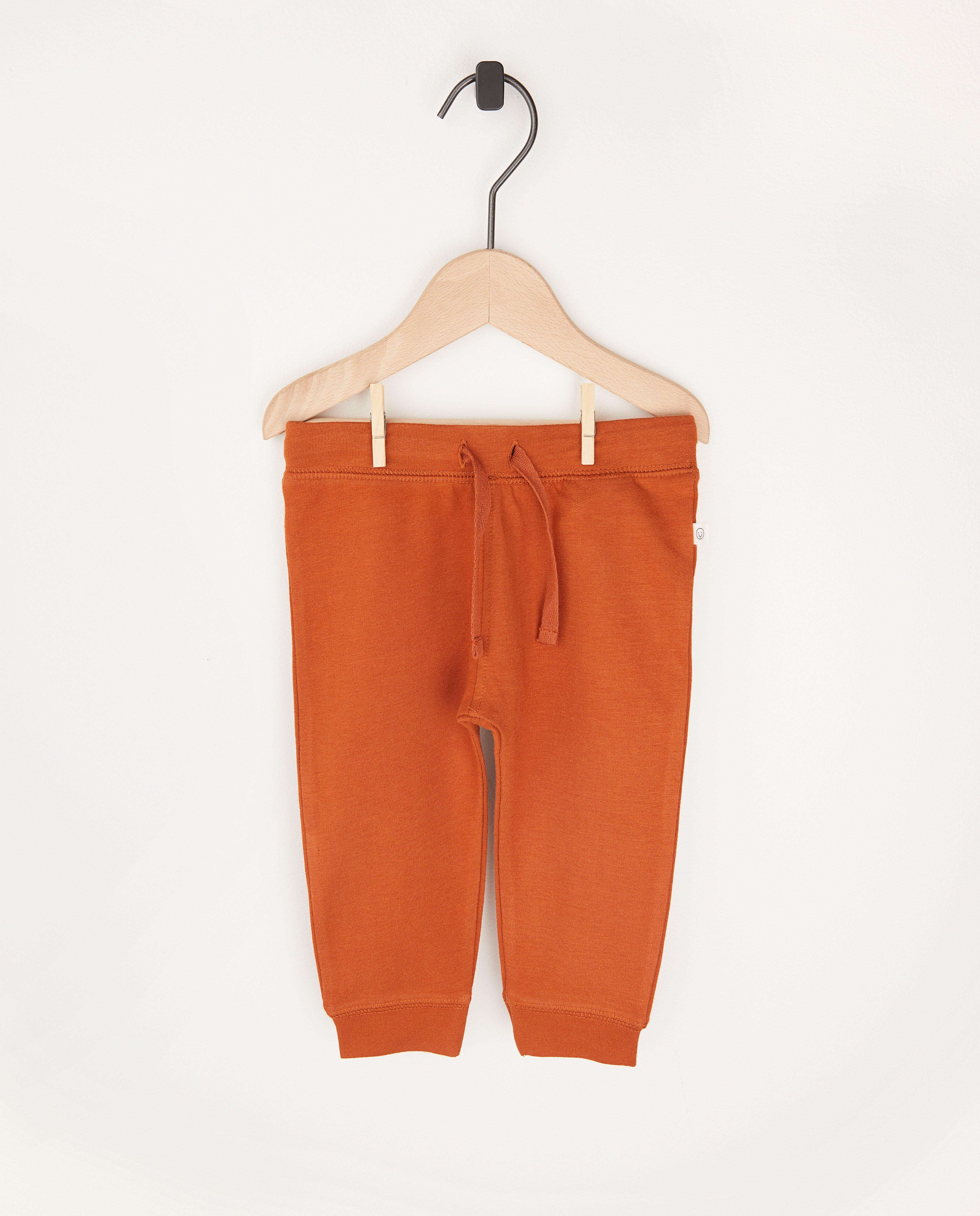 Pantalon molletonné rouille en coton bio - 2 pour 14,95 € - Cuddles and Smiles