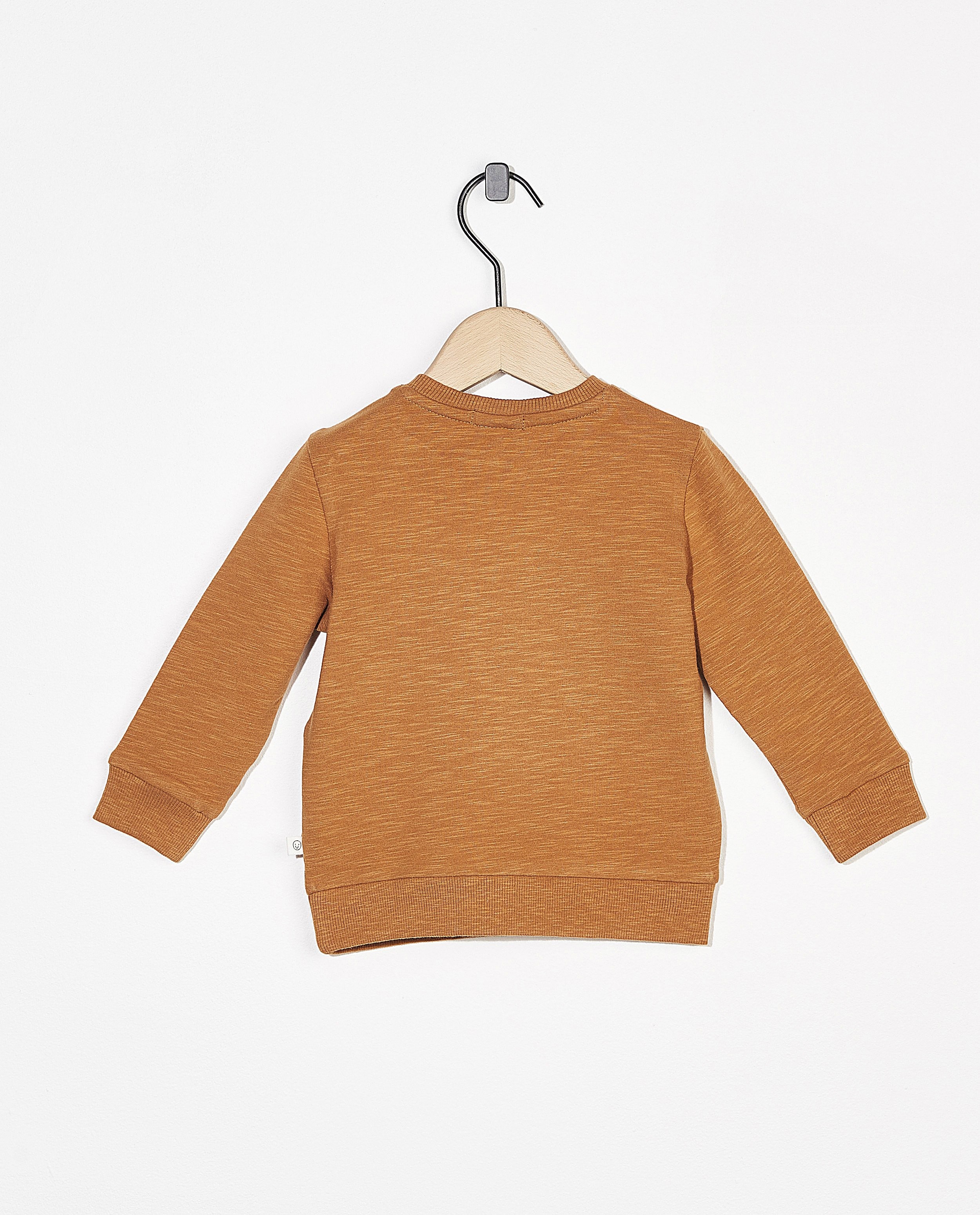 Sweaters - Bruine sweater met opschrift (NL)