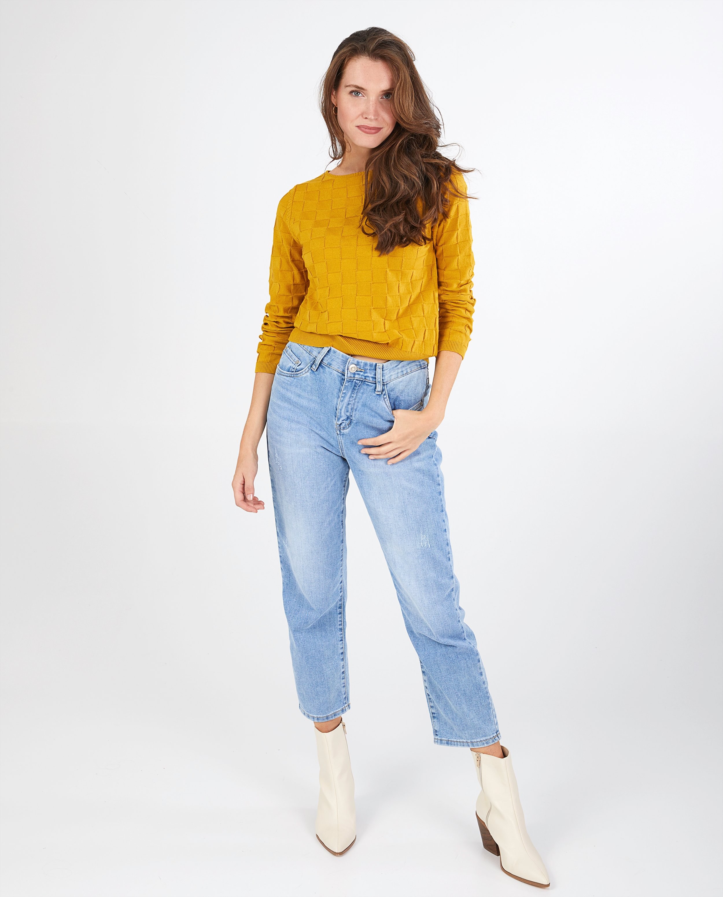 Pull jaune ocre Froy & Dind - fin tricot - Froy en Dind