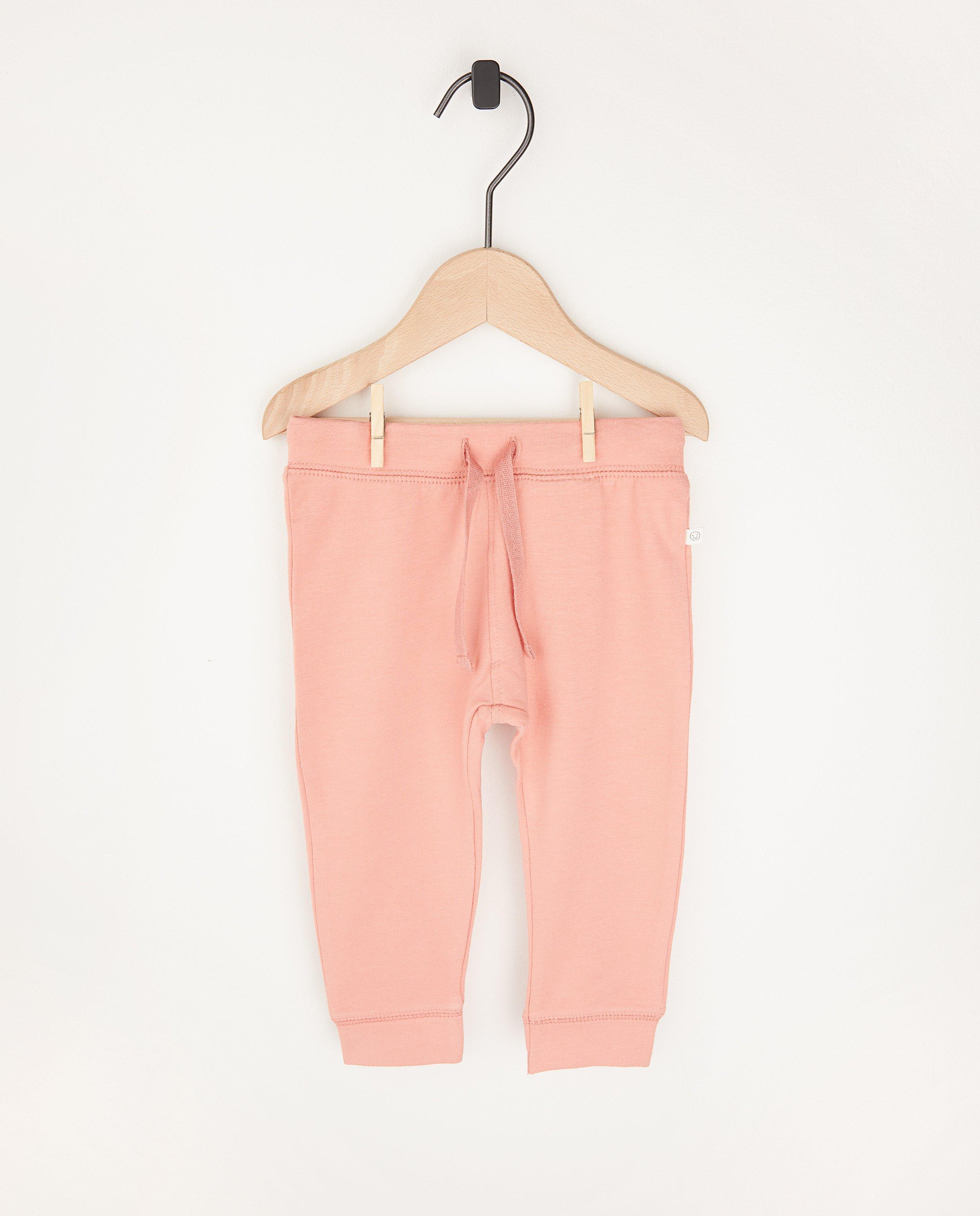 Pantalon molletonné rose en coton bio - 2 pour 14,95 € - Cuddles and Smiles