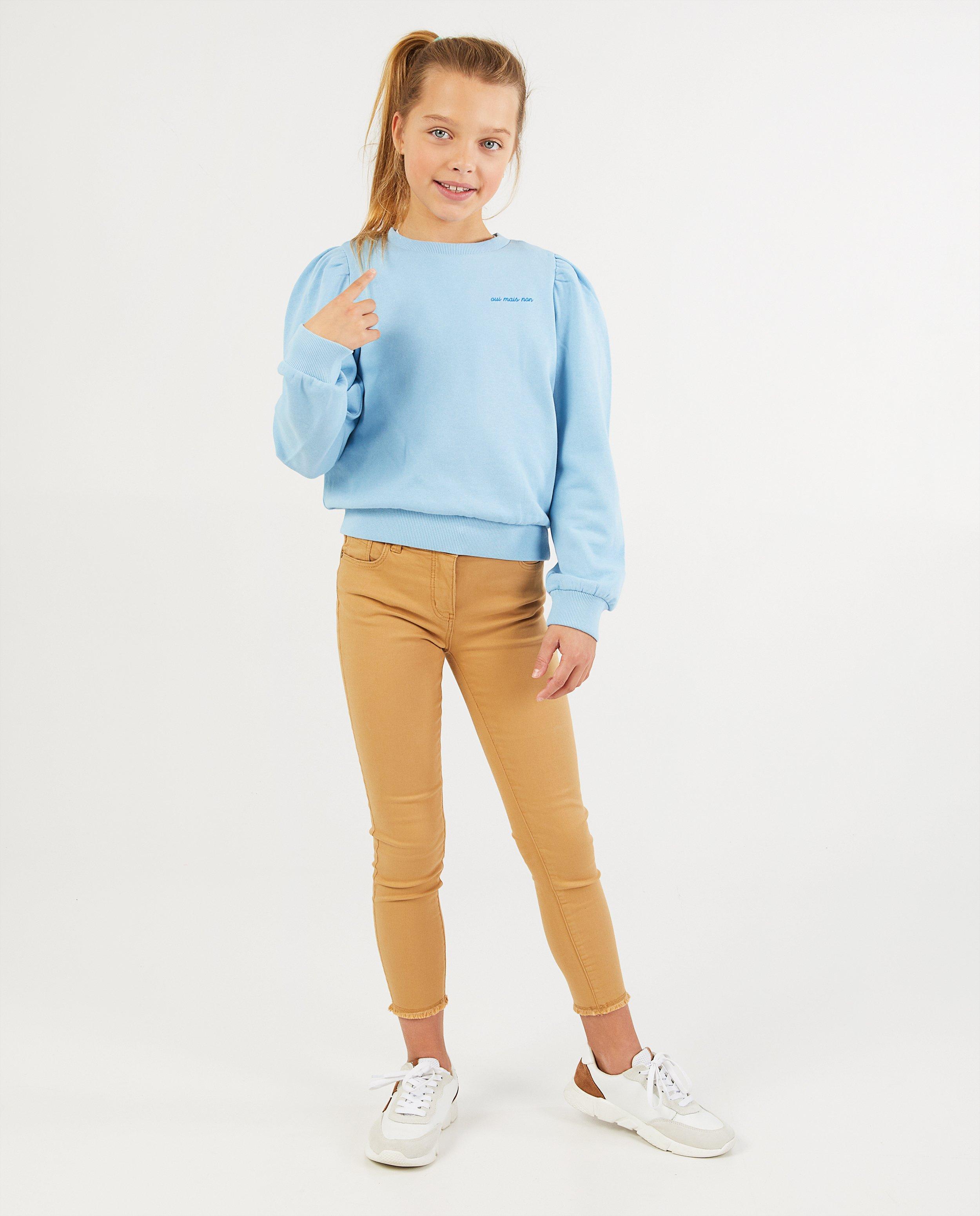 Roze sweater BESTies - met gefronste schouders - Besties