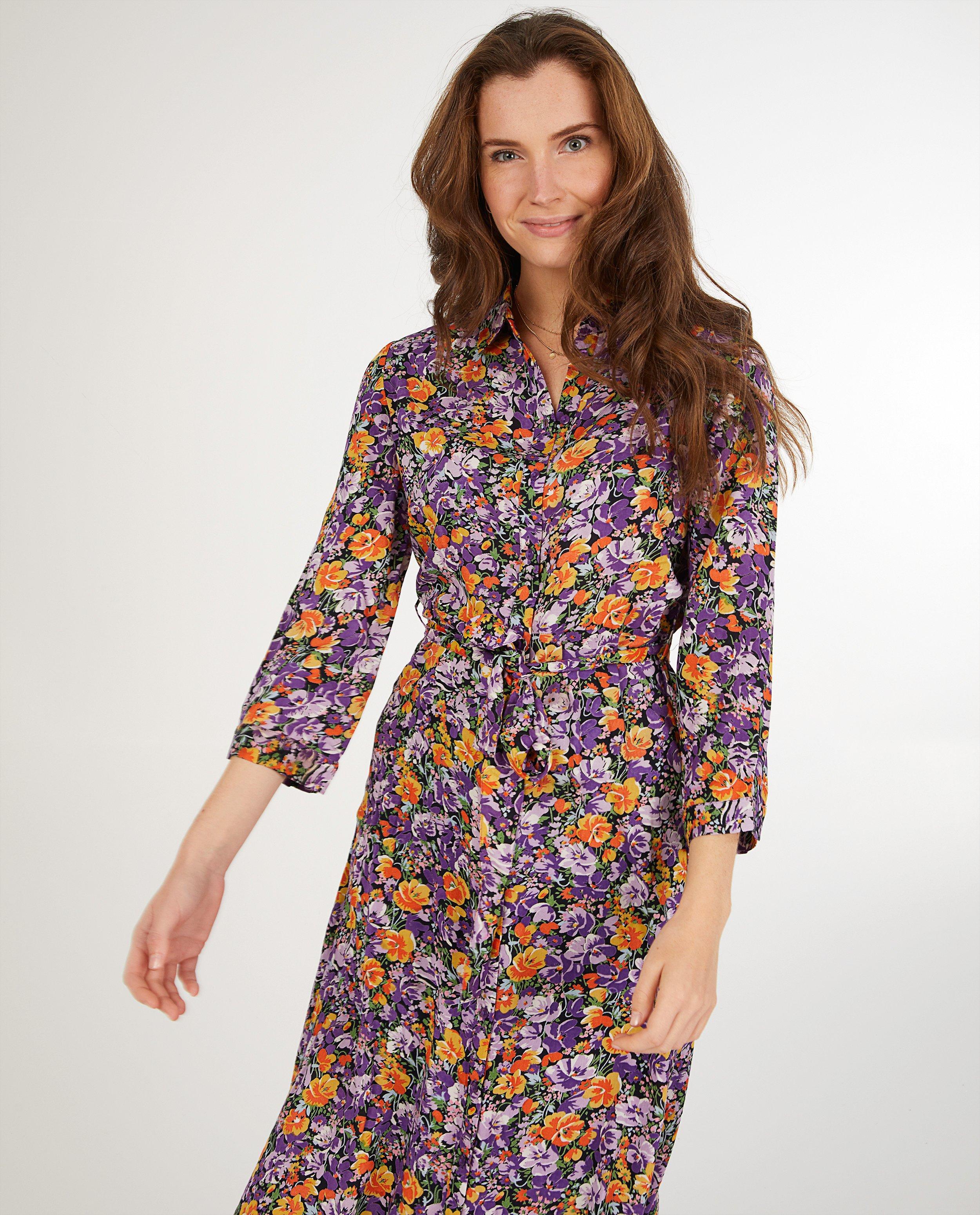 Paarse bloemenjurk Pieces allover print Pieces JBC Belgi Belgi