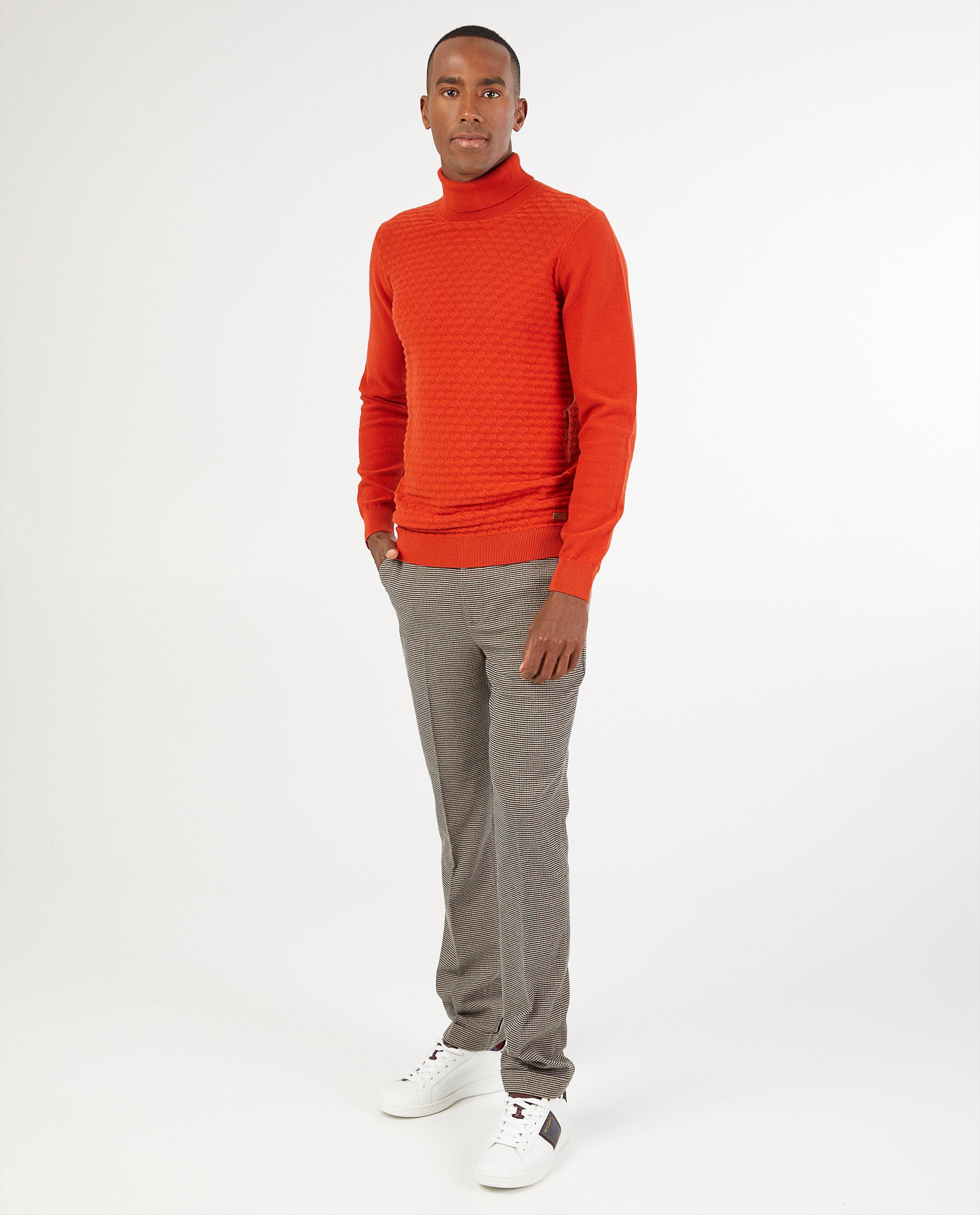 Oranje trui Hampton Bays - met gebreid patroon - Hampton Bays