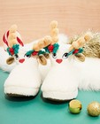Off-white kerstpantoffels, maat 23-32 - Rudolf - JBC