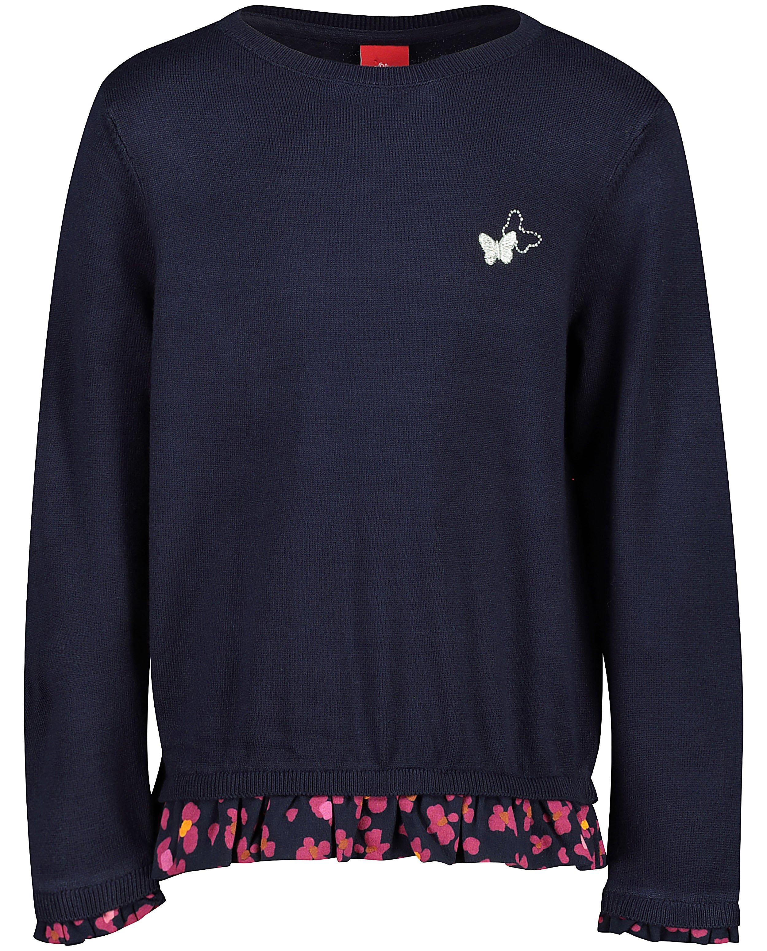 Pull bleu à petites fleurs s.Oliver - stretch - S. Oliver