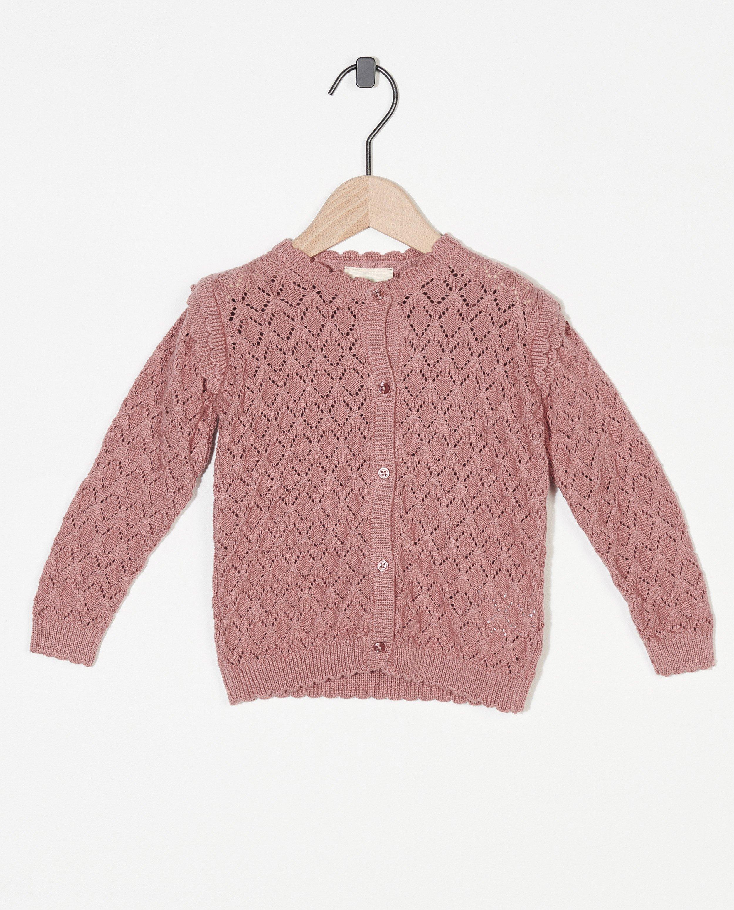 Roze cardigan Enfant - van fijne brei - Enfant