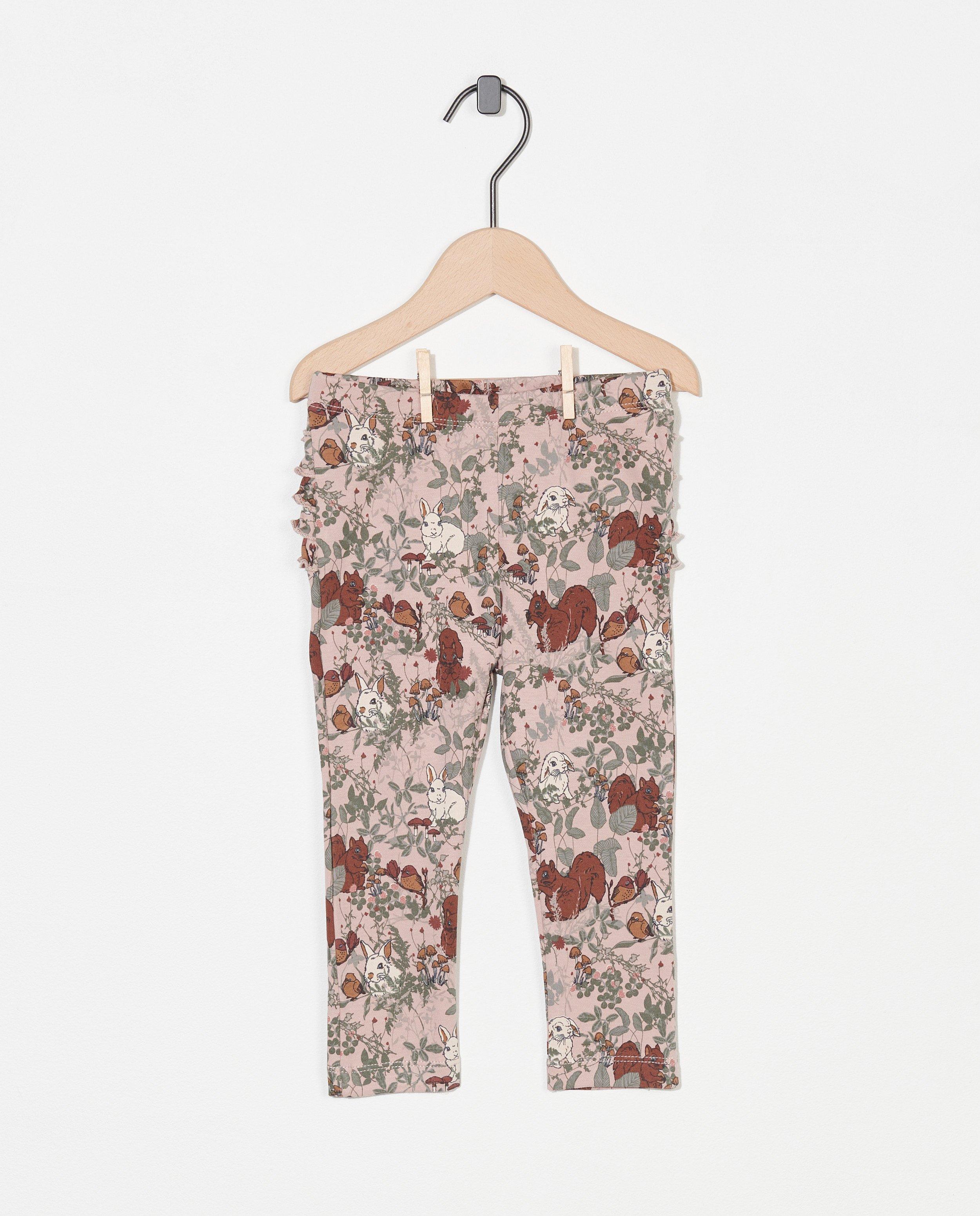 Leggings roses à imprimé Fixoni - avec des ruches - Fixoni
