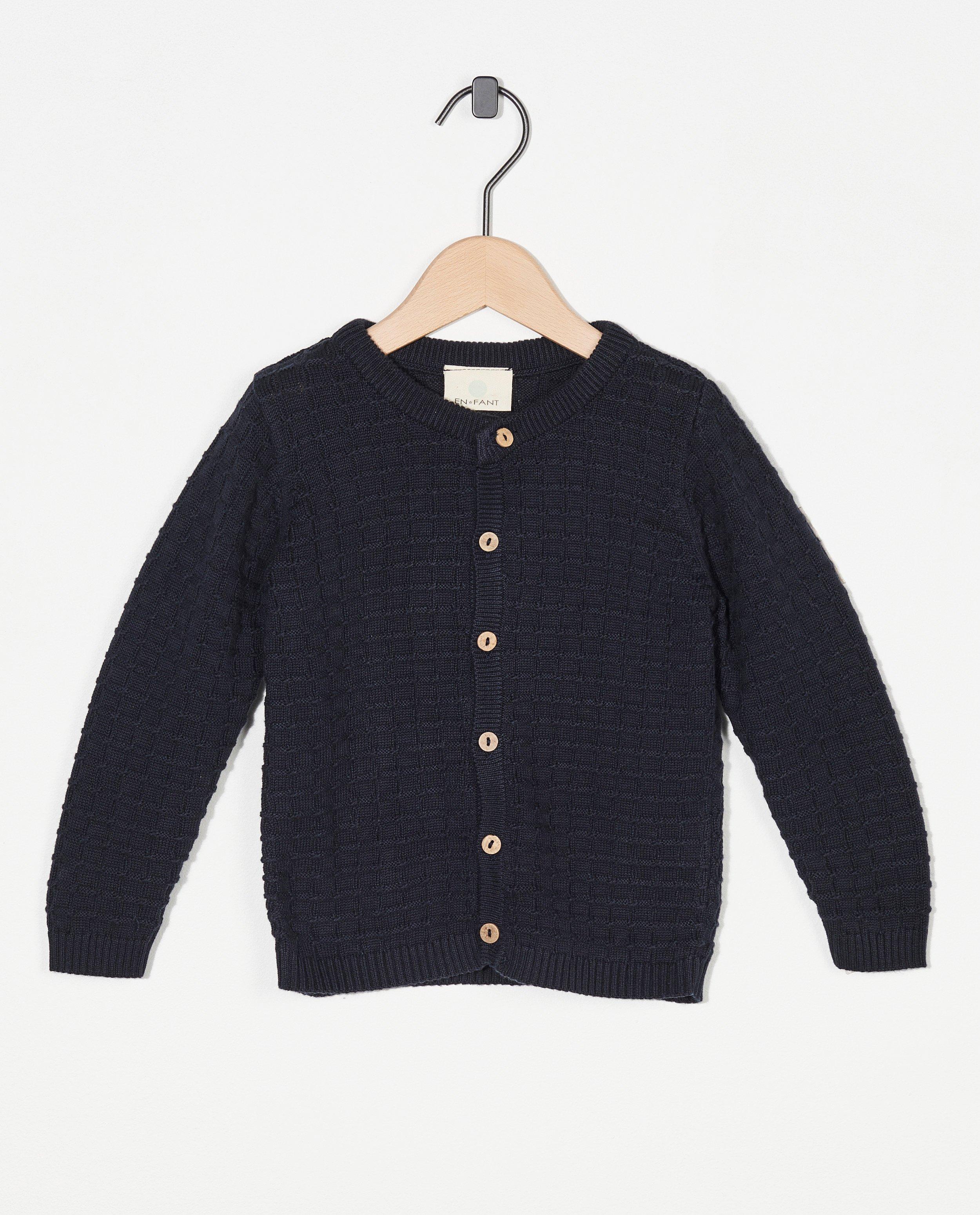 Cardigan en tricot brun Enfant - fin tricot - Enfant