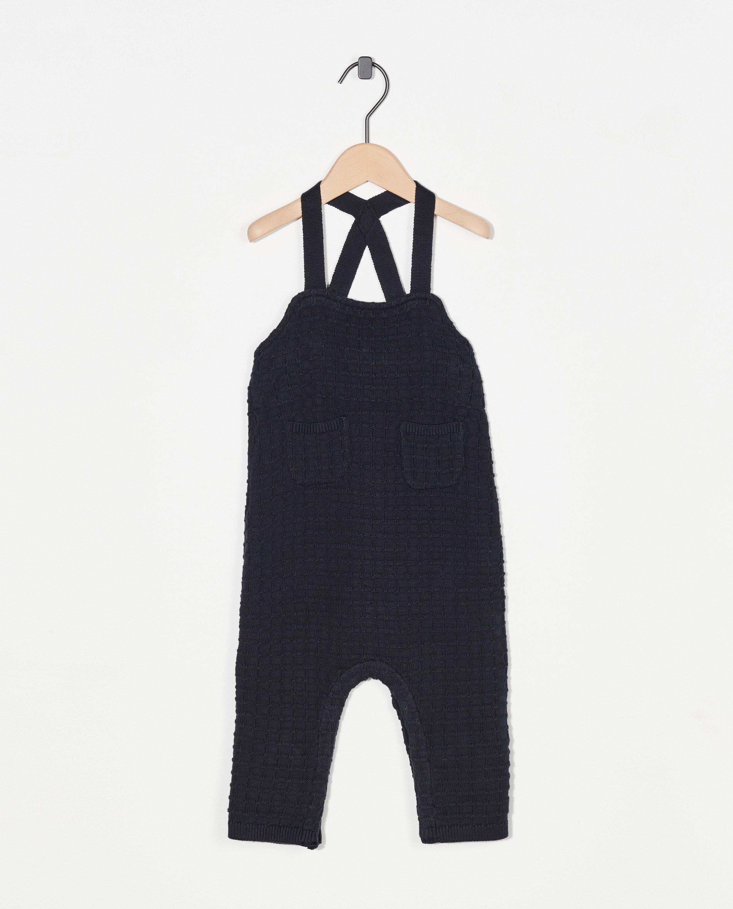 Gebreide salopette in blauw Enfant - fijne brei - Enfant