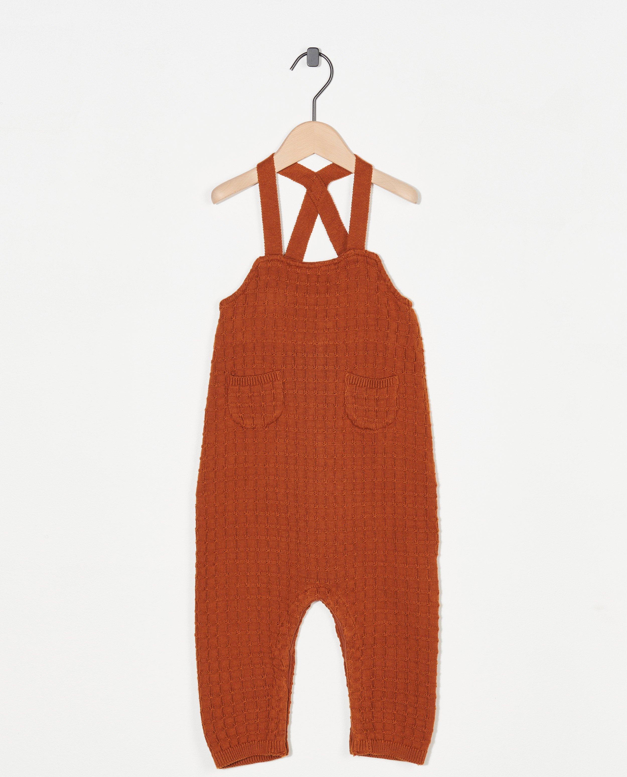 Gebreide salopette in bruin Enfant - fijne brei - Enfant