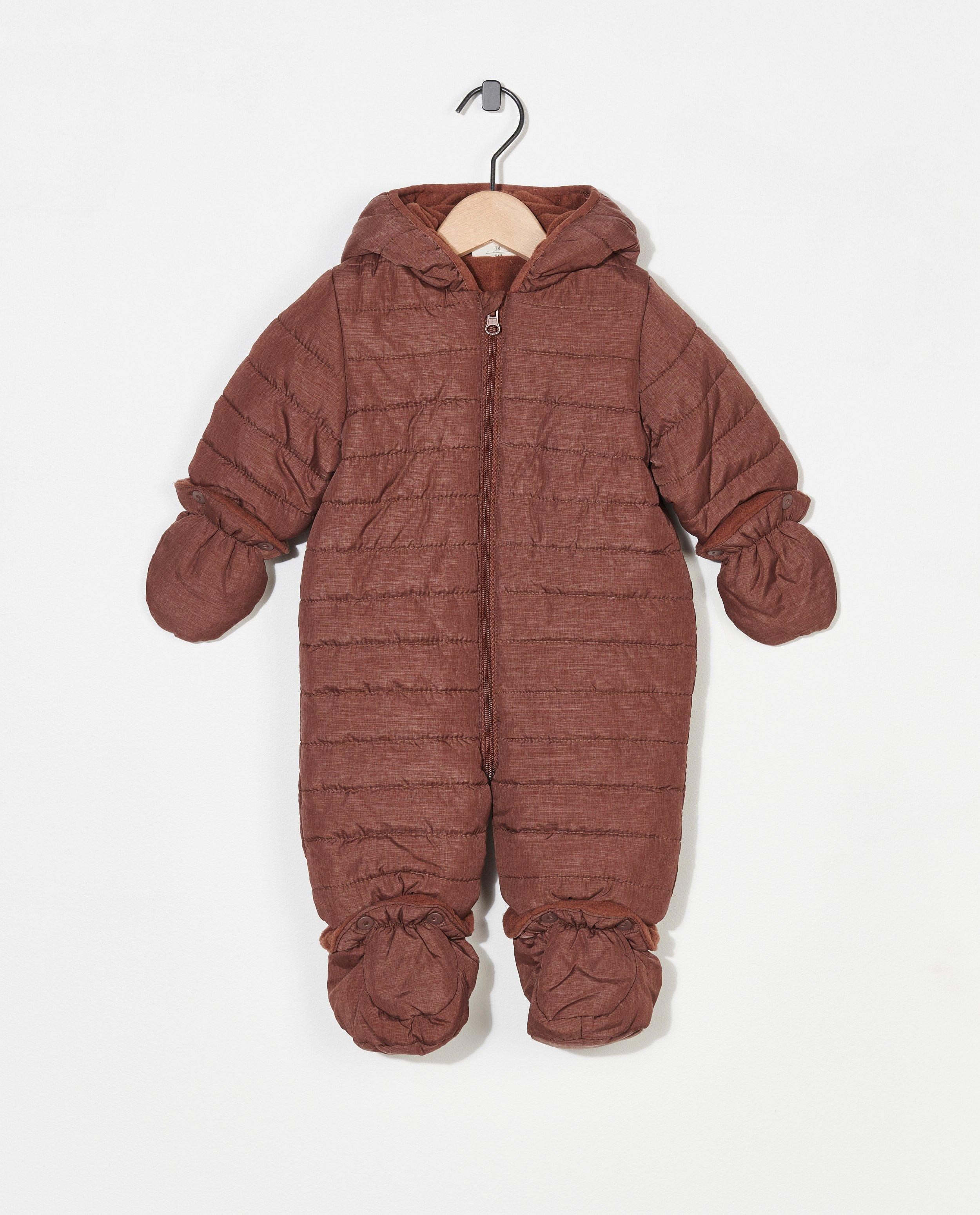 Winterjas met wanten en voetjes Fixoni - in bruin - Fixoni