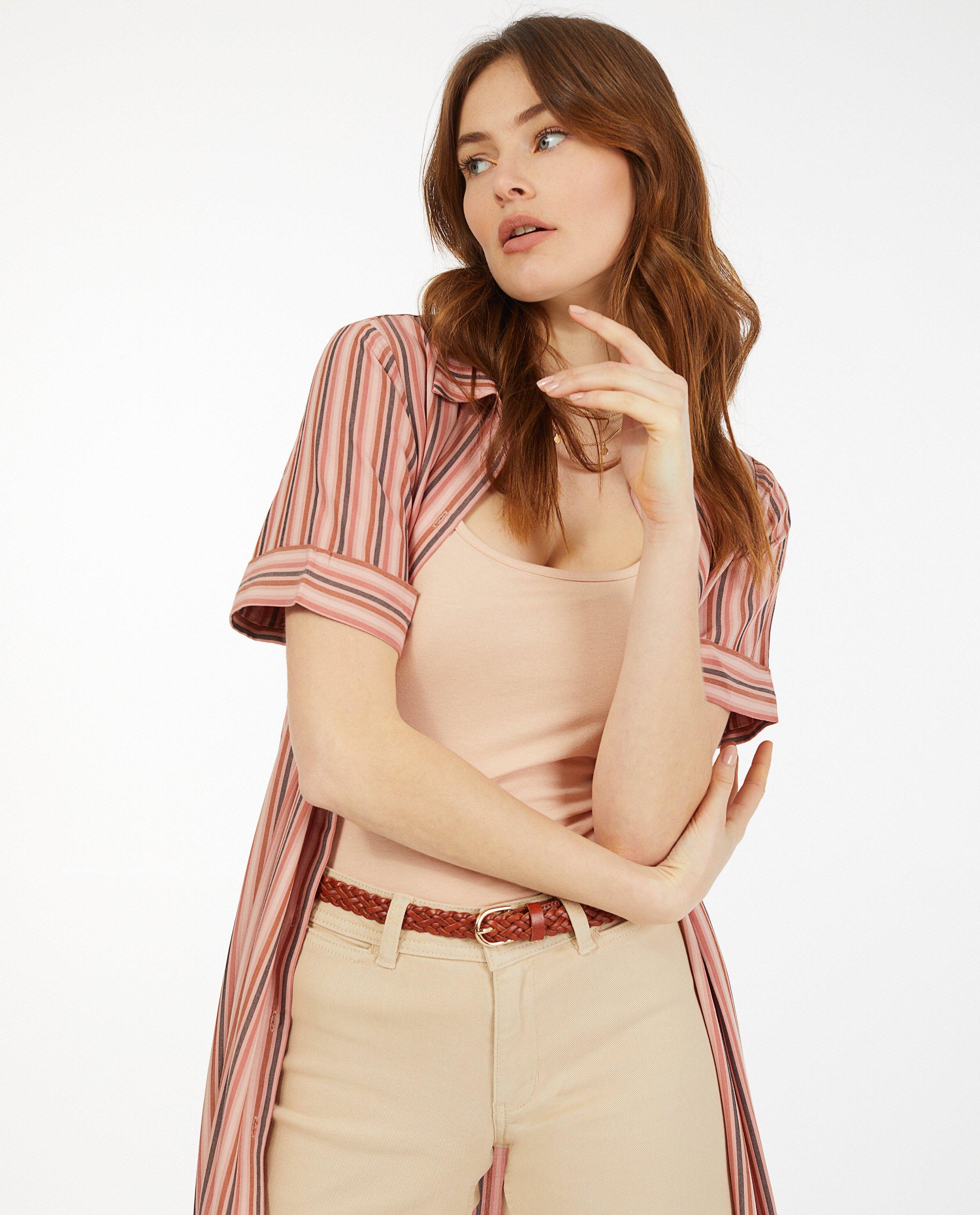 Top rose en coton bio Sora - à bretelles spaghetti - Sora