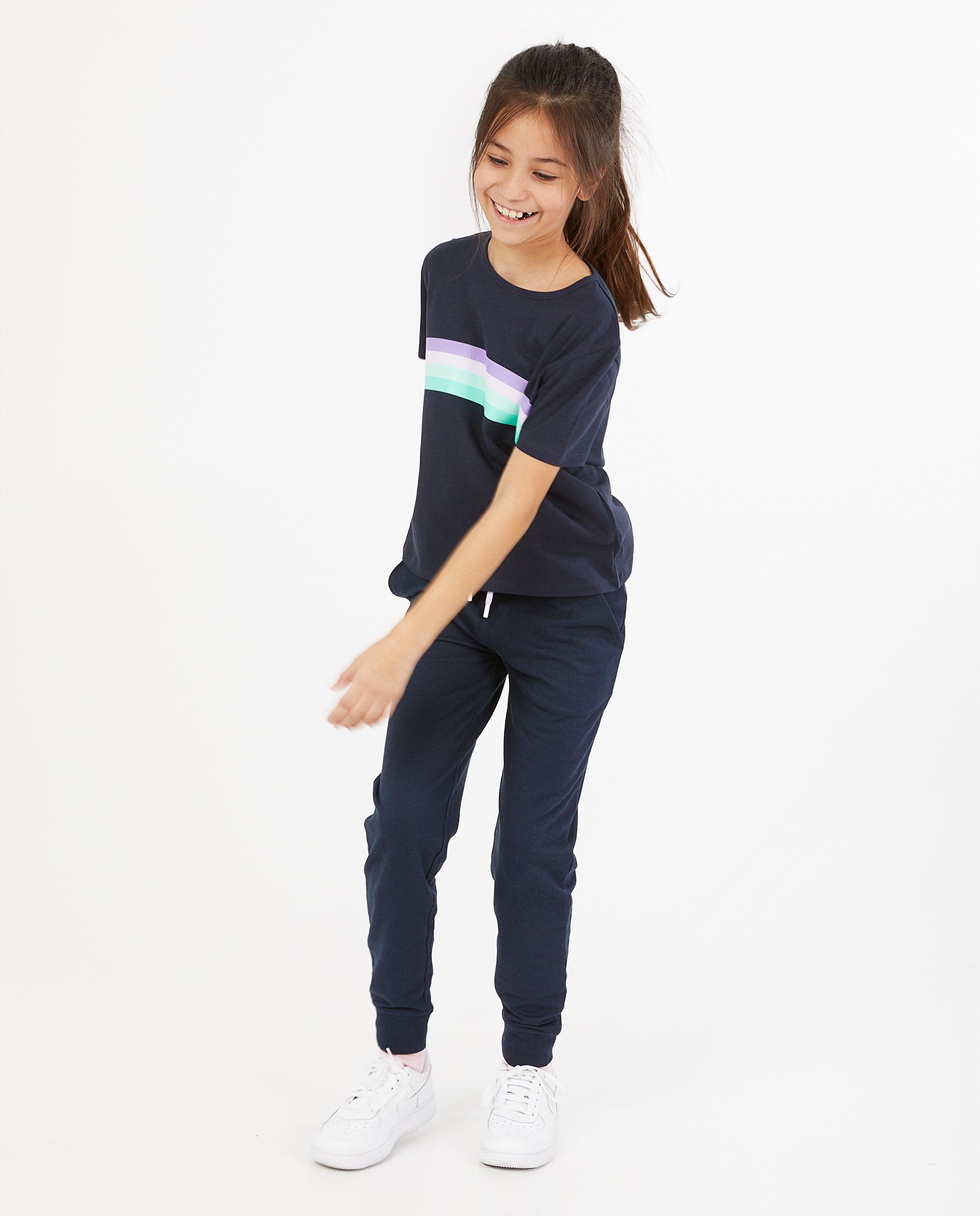 Wit T-shirt met strepen BESTies - en opschrift - Besties