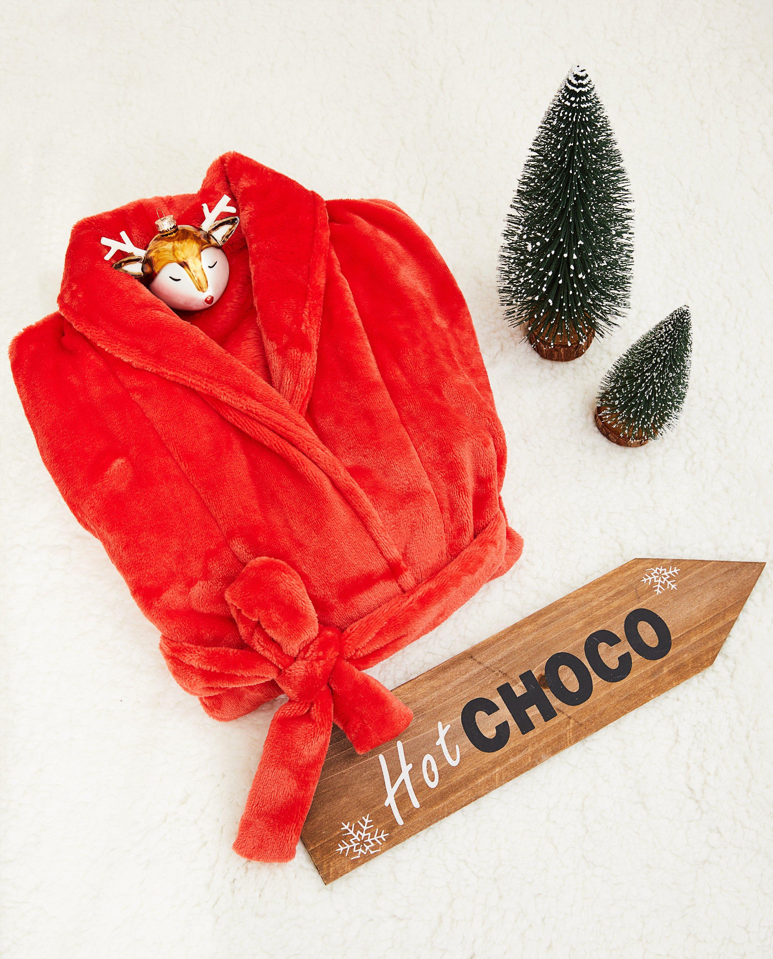 Peignoir rouge en fleece - #familystoriesjbc - Familystories