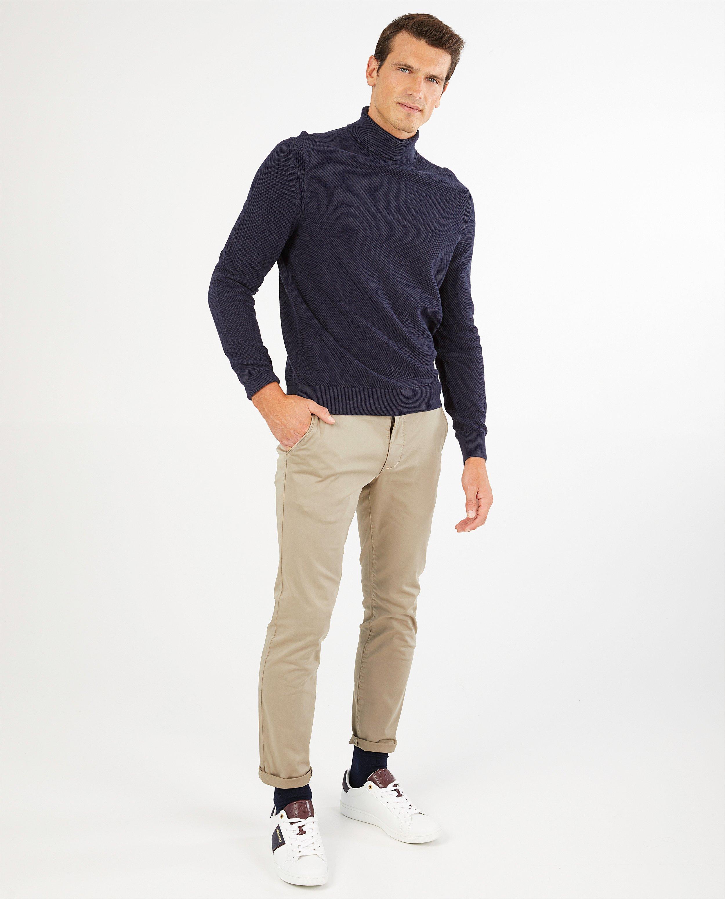 Pull gris clair à col roulé avec relief Lerros - imprimé intégral - Lerros