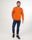 Pull orange col en V Lerros - en fin tricot - Lerros