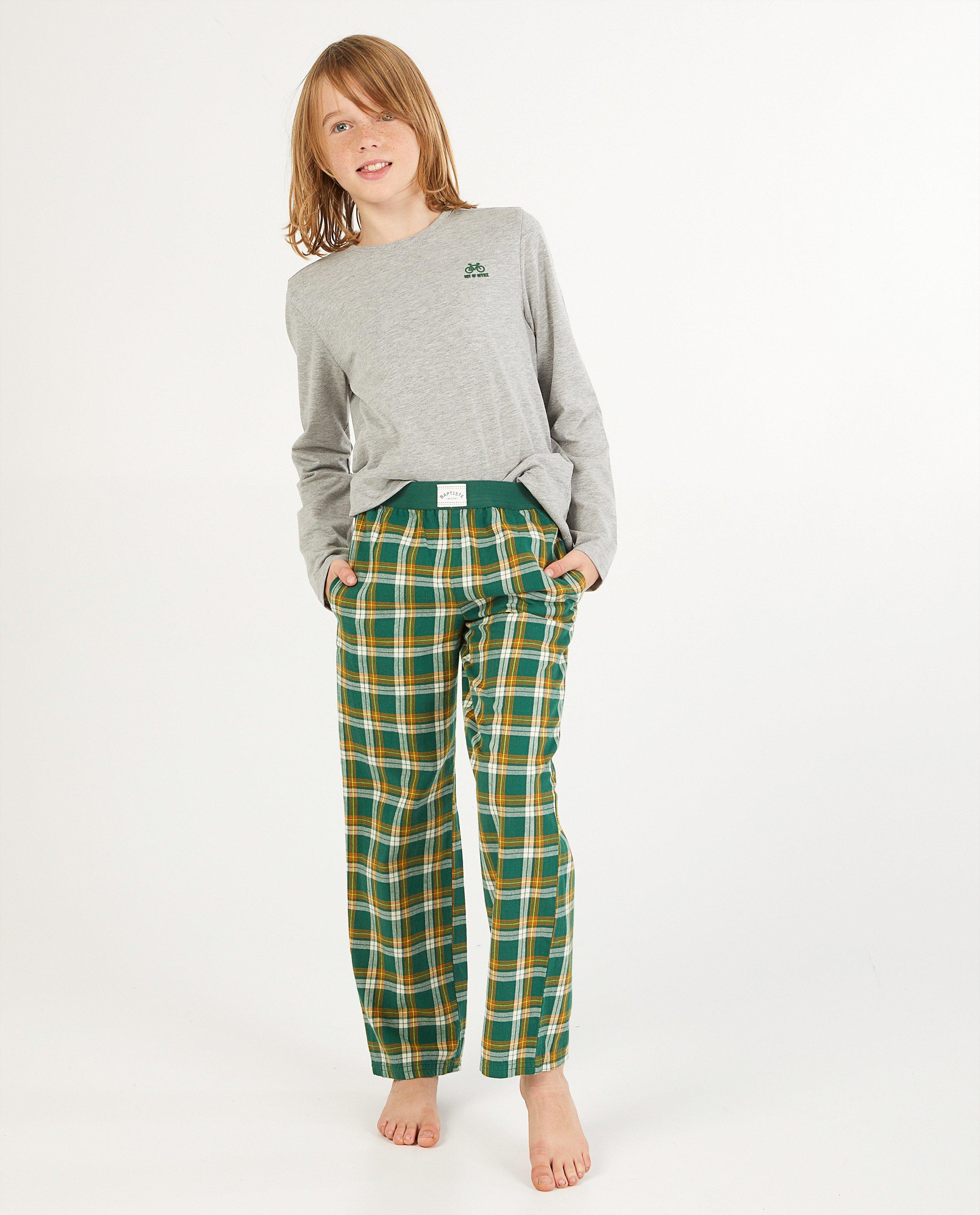 Pantalon à carreaux Baptiste, 7-14 ans - vert - Baptiste