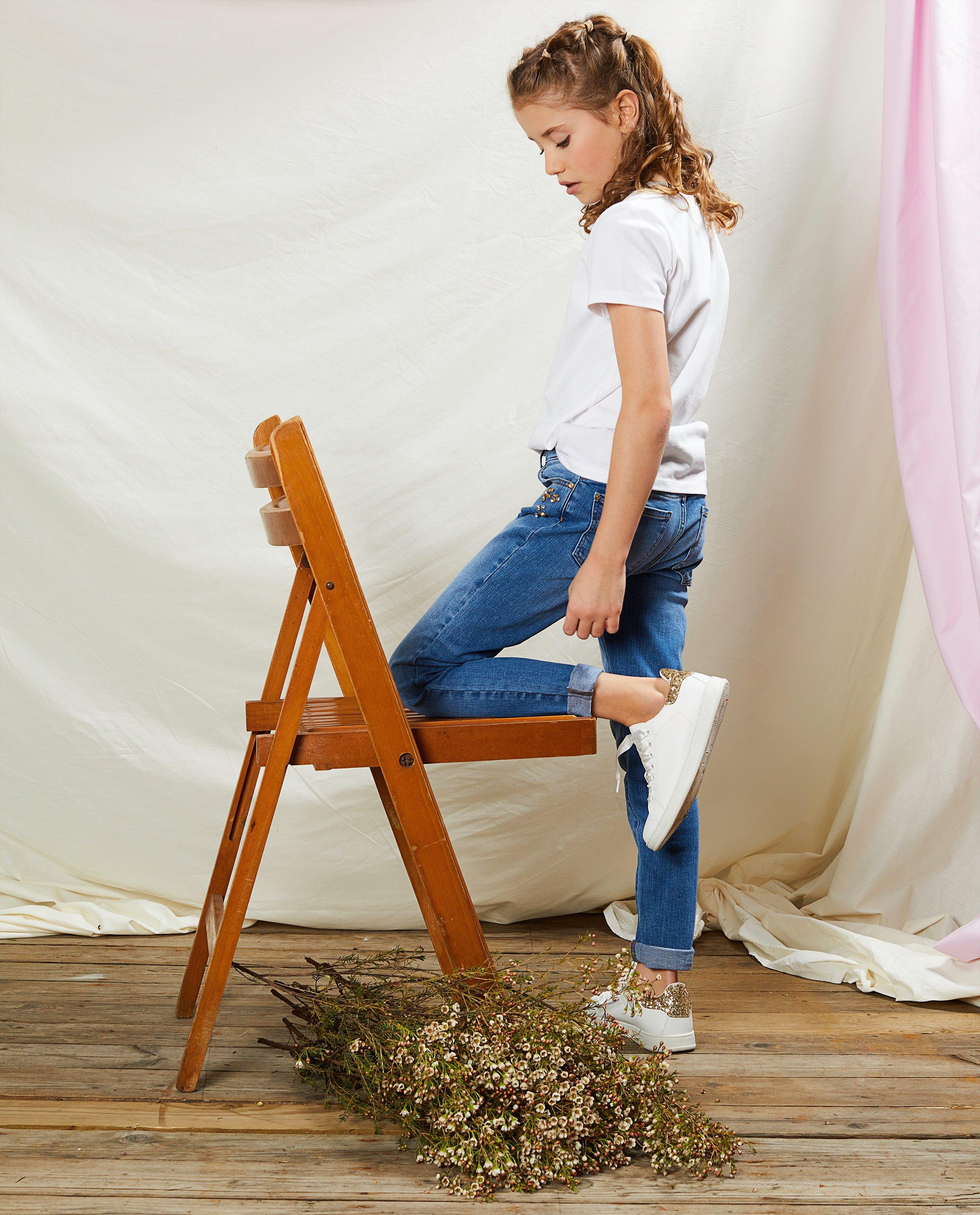Jeans - Skinny met bloemetjes Communie