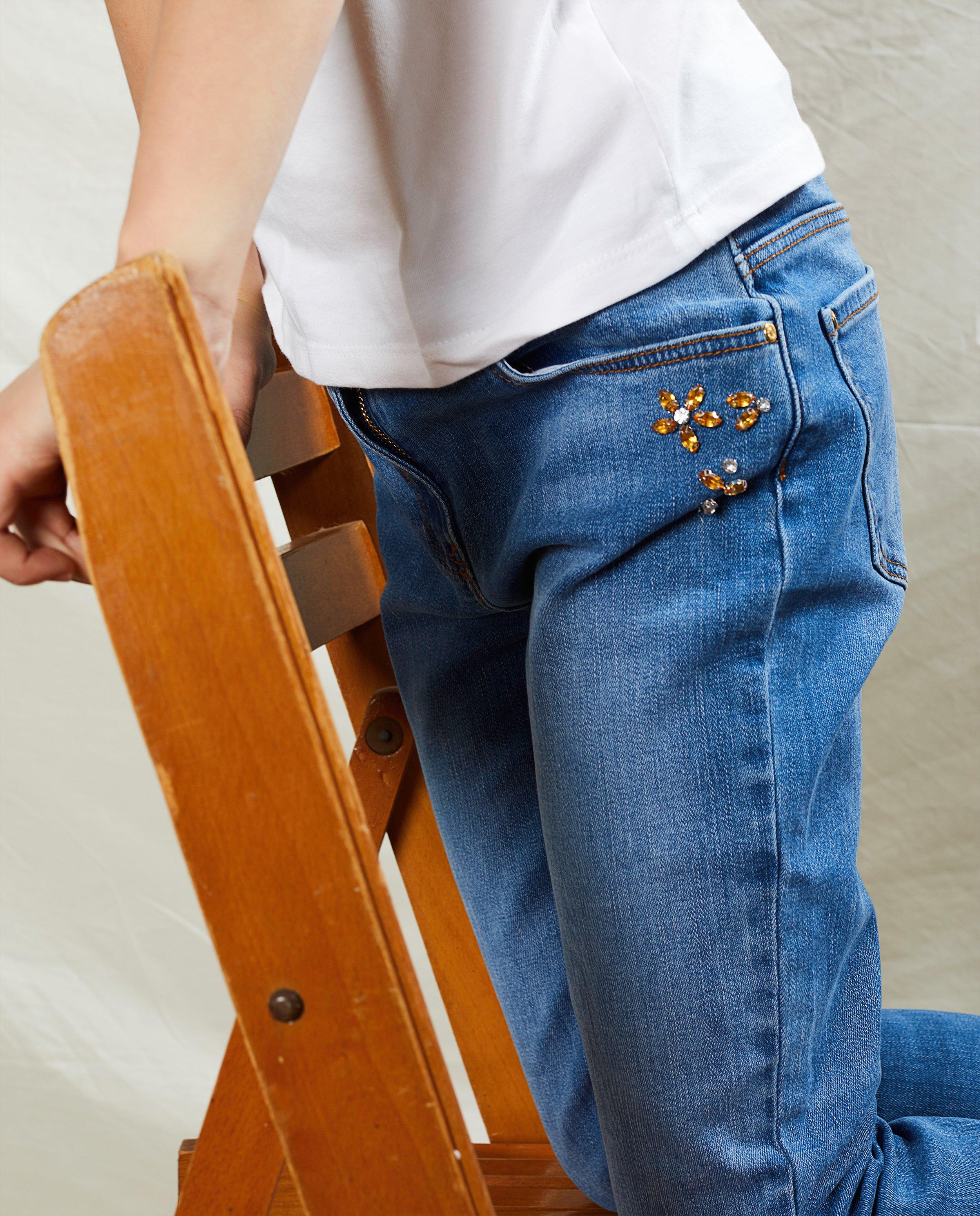 Jeans - Skinny met bloemetjes Communie