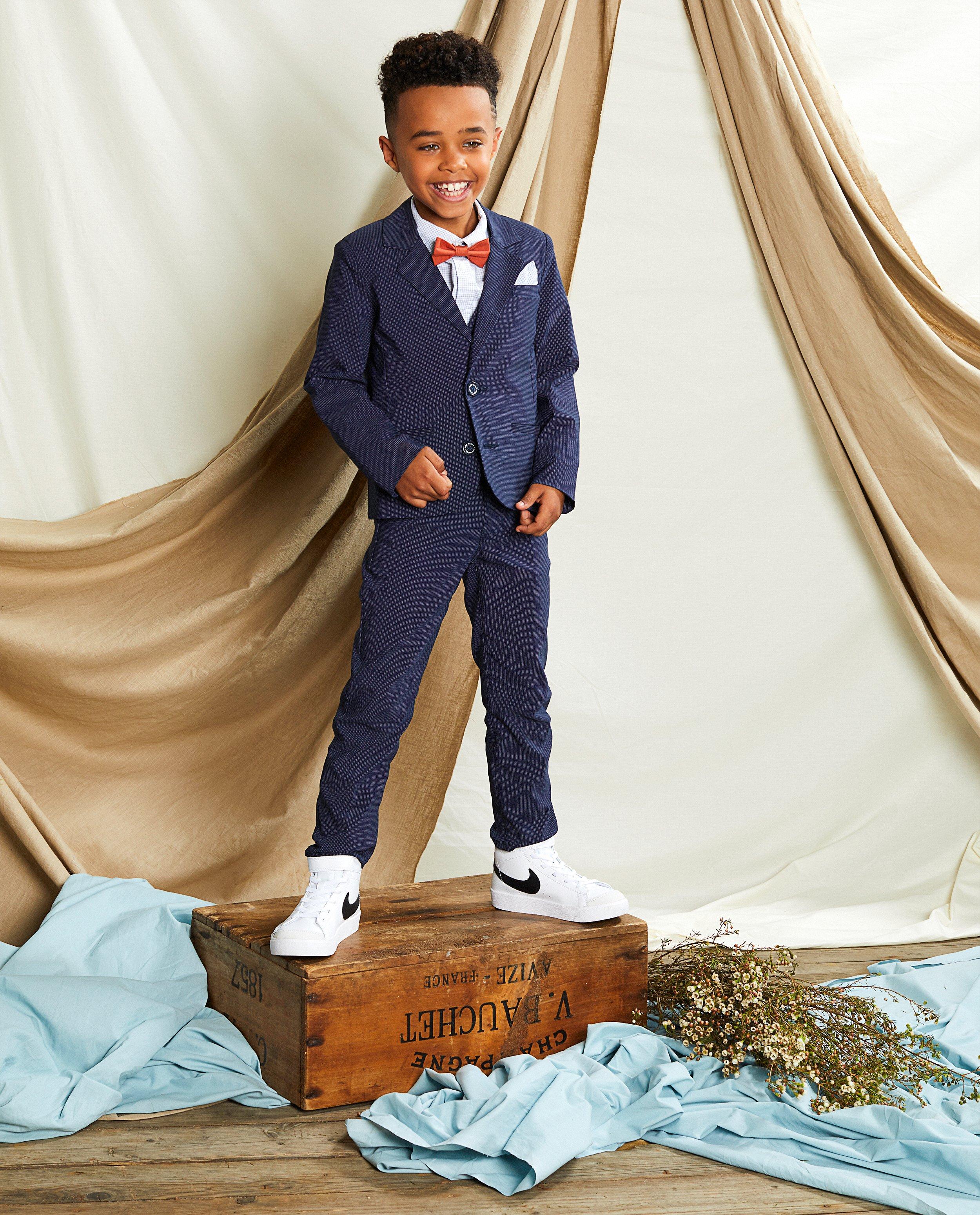 Blazer bleu à pois Communion - imprimé intégral - Kidz Nation