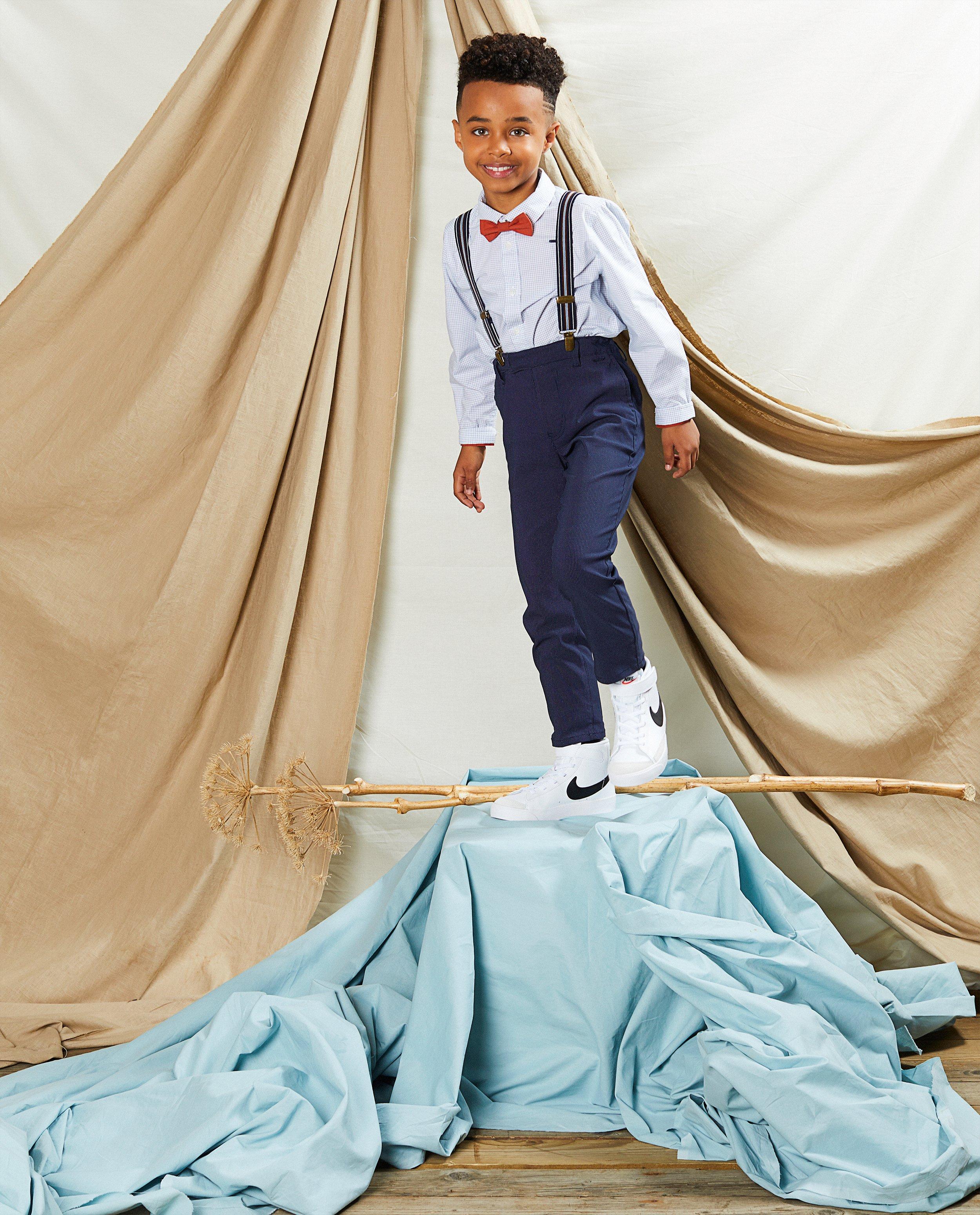 Blauwe broek met stippen Communie - allover - Kidz Nation