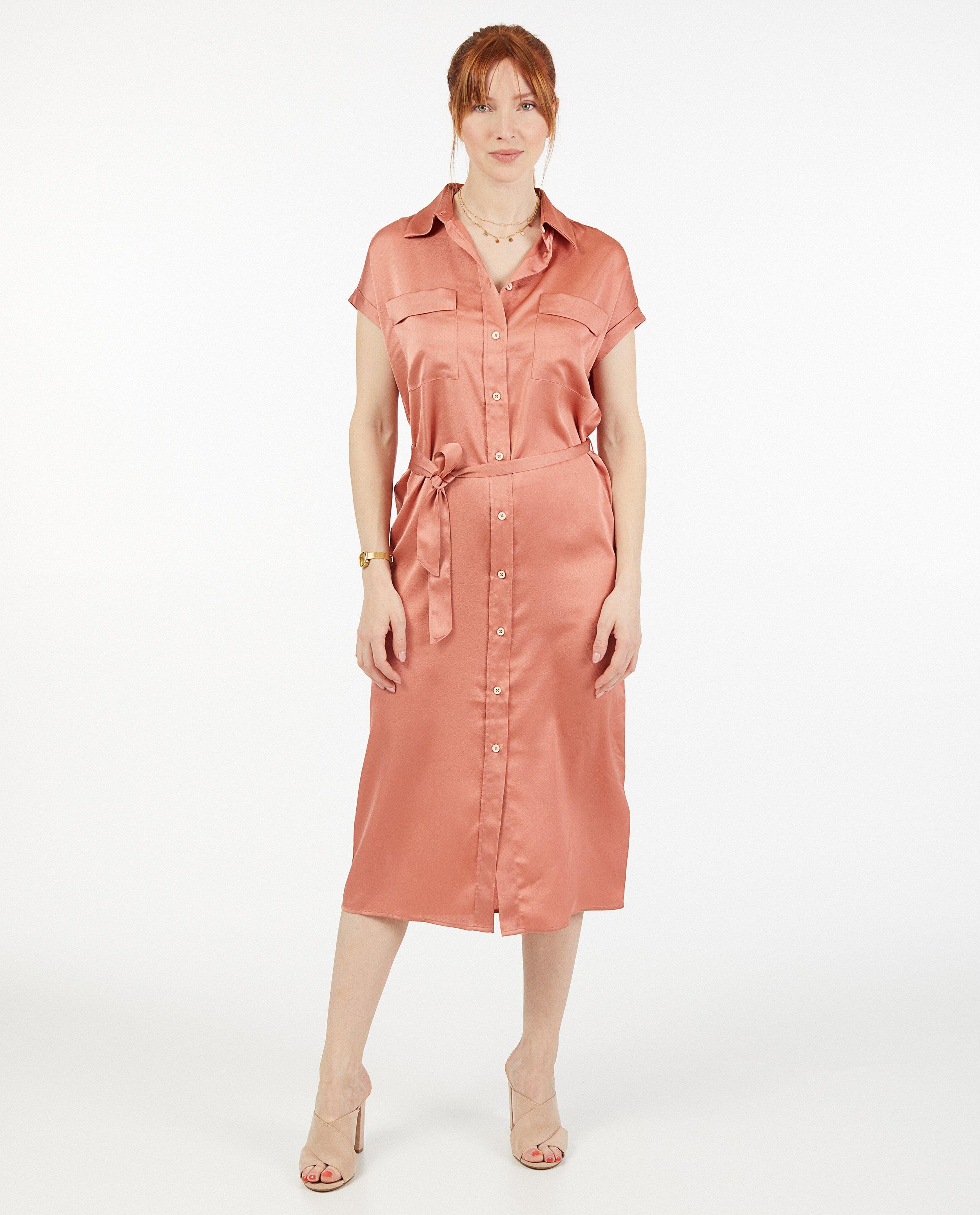 Robe boutonnée en satin doux Sora - pastel - Sora