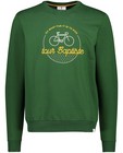 Groene sweater met print Baptiste - en opschrift - Baptiste