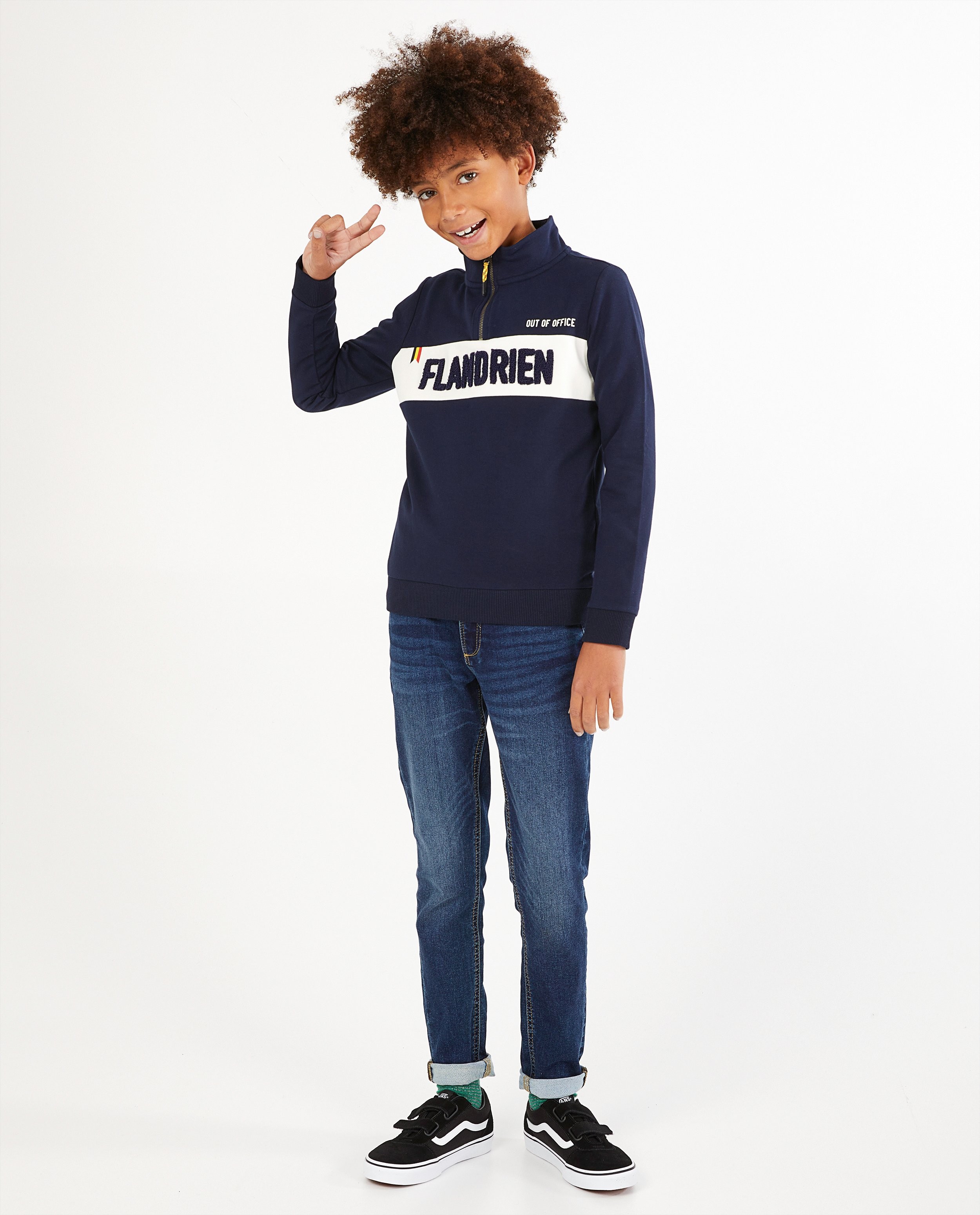 Blauwe sweater Baptiste, 7-14 jaar - 'flandrien' - Baptiste