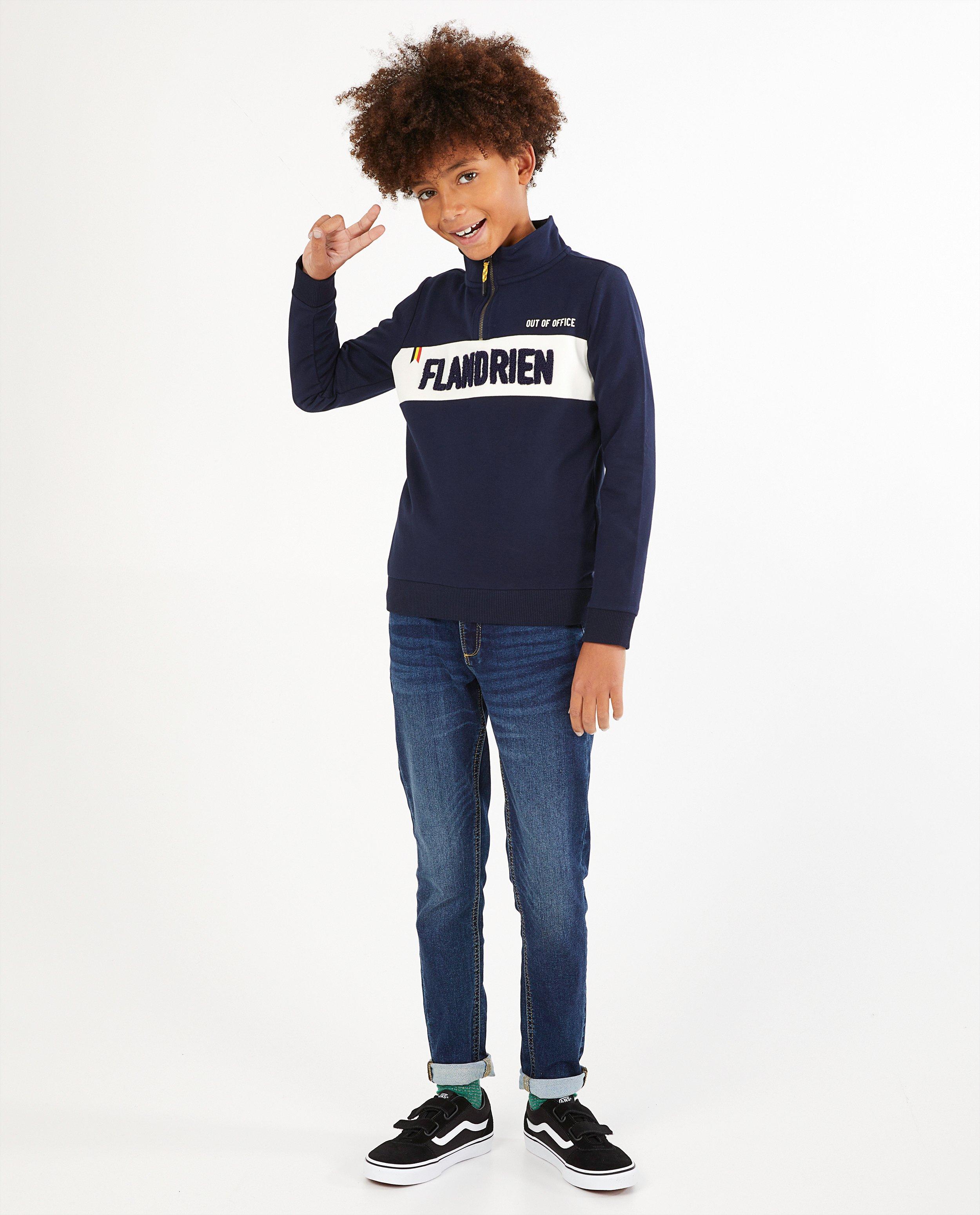 Sweat bleu Baptiste, 7-14 ans - « Flandrien » - Baptiste