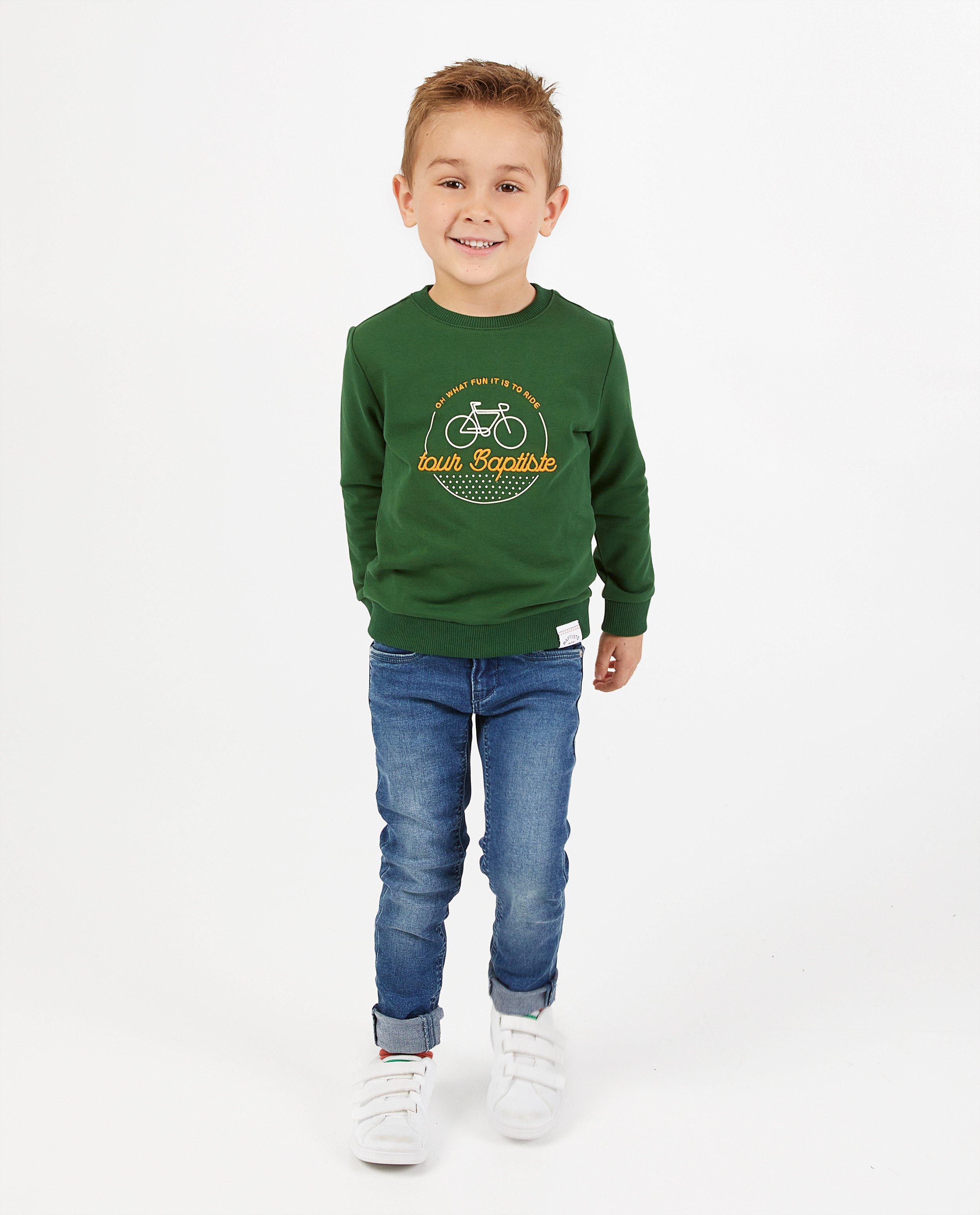 Sweat vert Baptiste, 2-7 ans - stretch - Baptiste