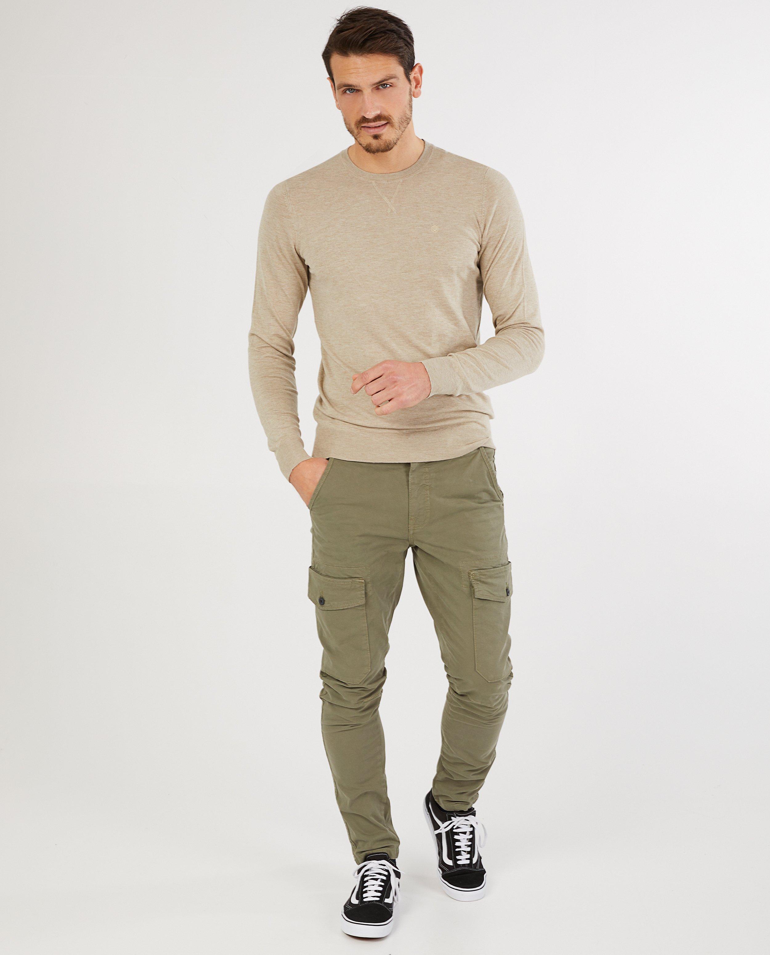 Beige trui - van fijne brei - Quarterback