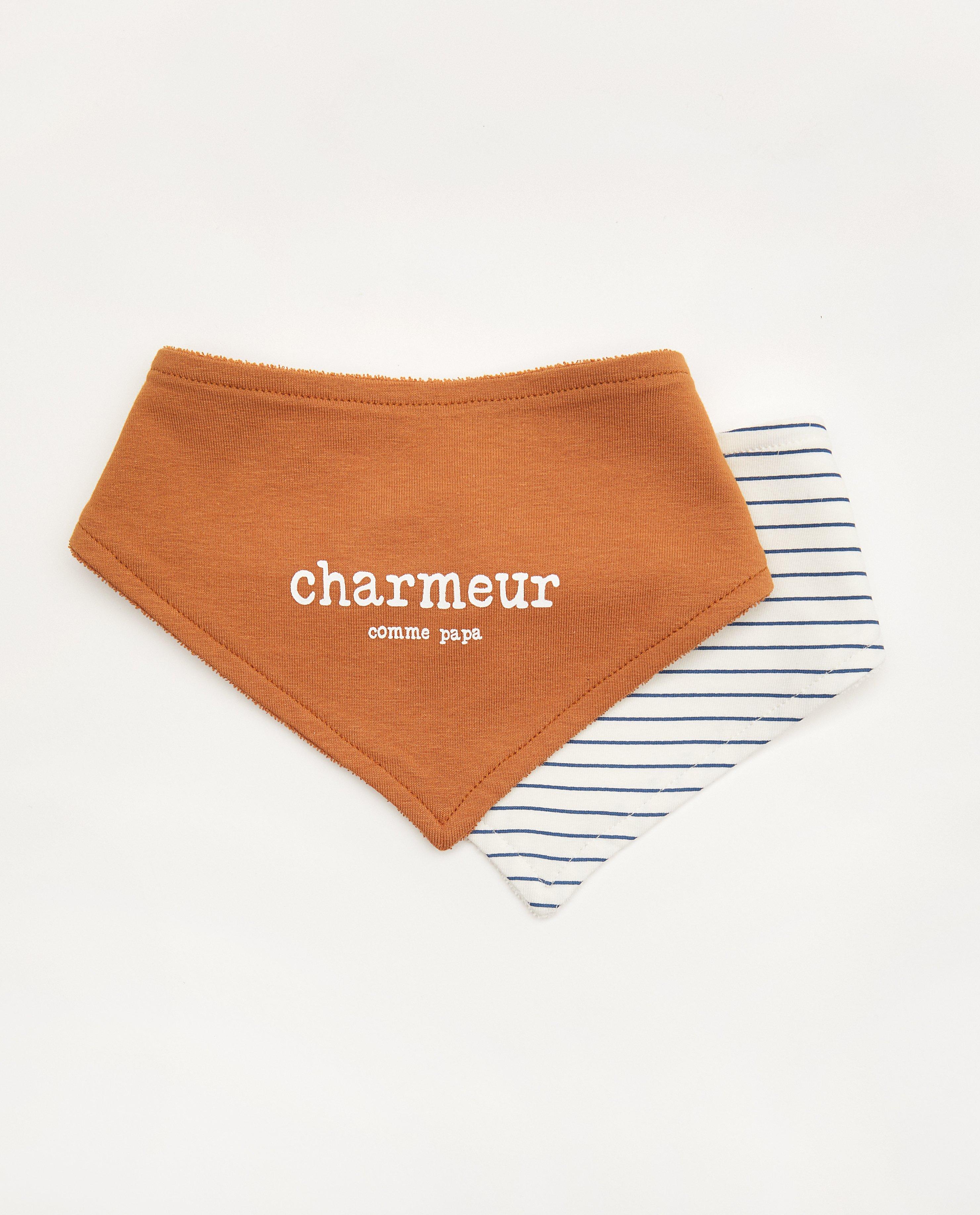 Lot de 2 bavoirs - camel et blanc - Cuddles and Smiles