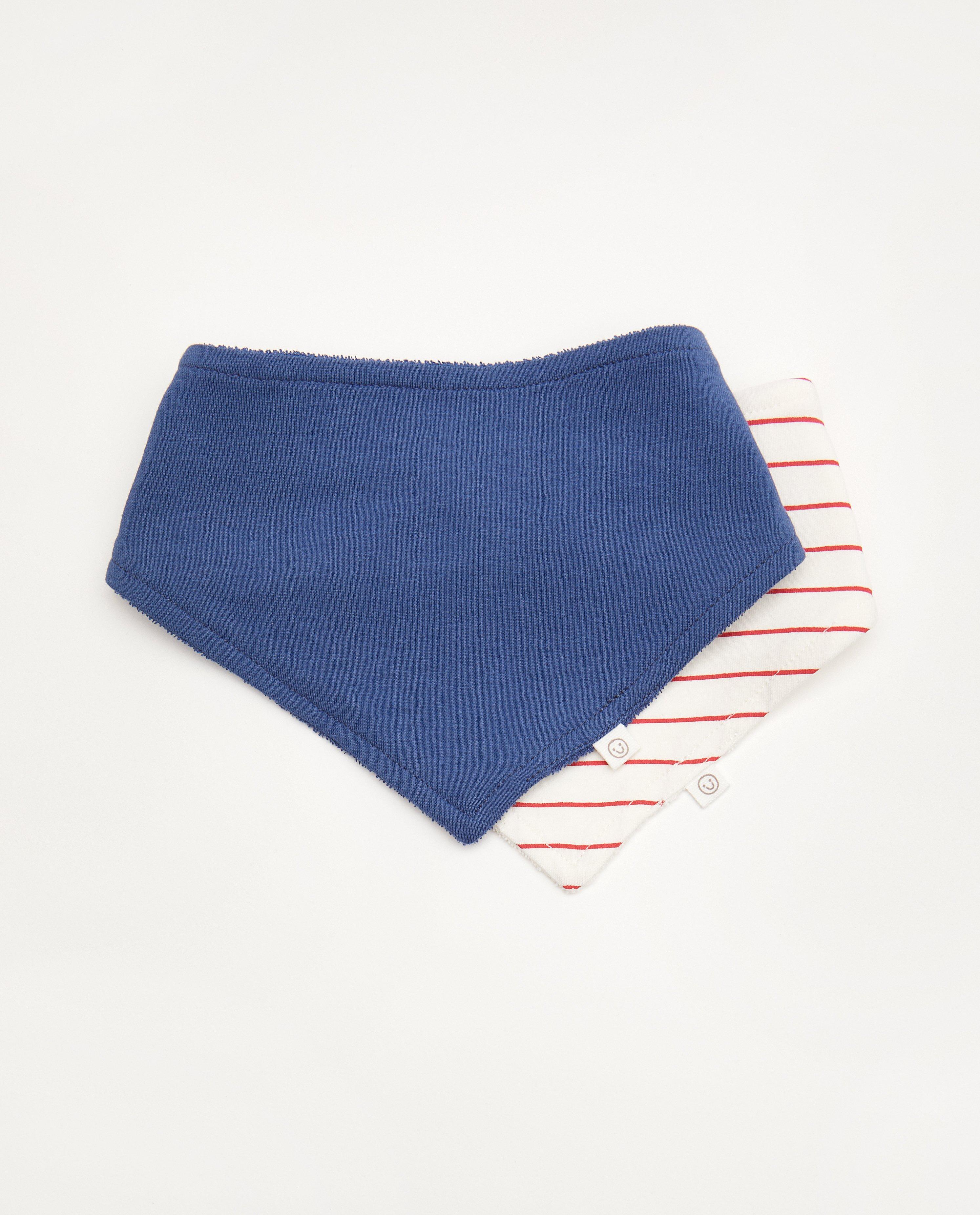 Set van twee spuugdoekjes - wit en blauw - Cuddles and Smiles
