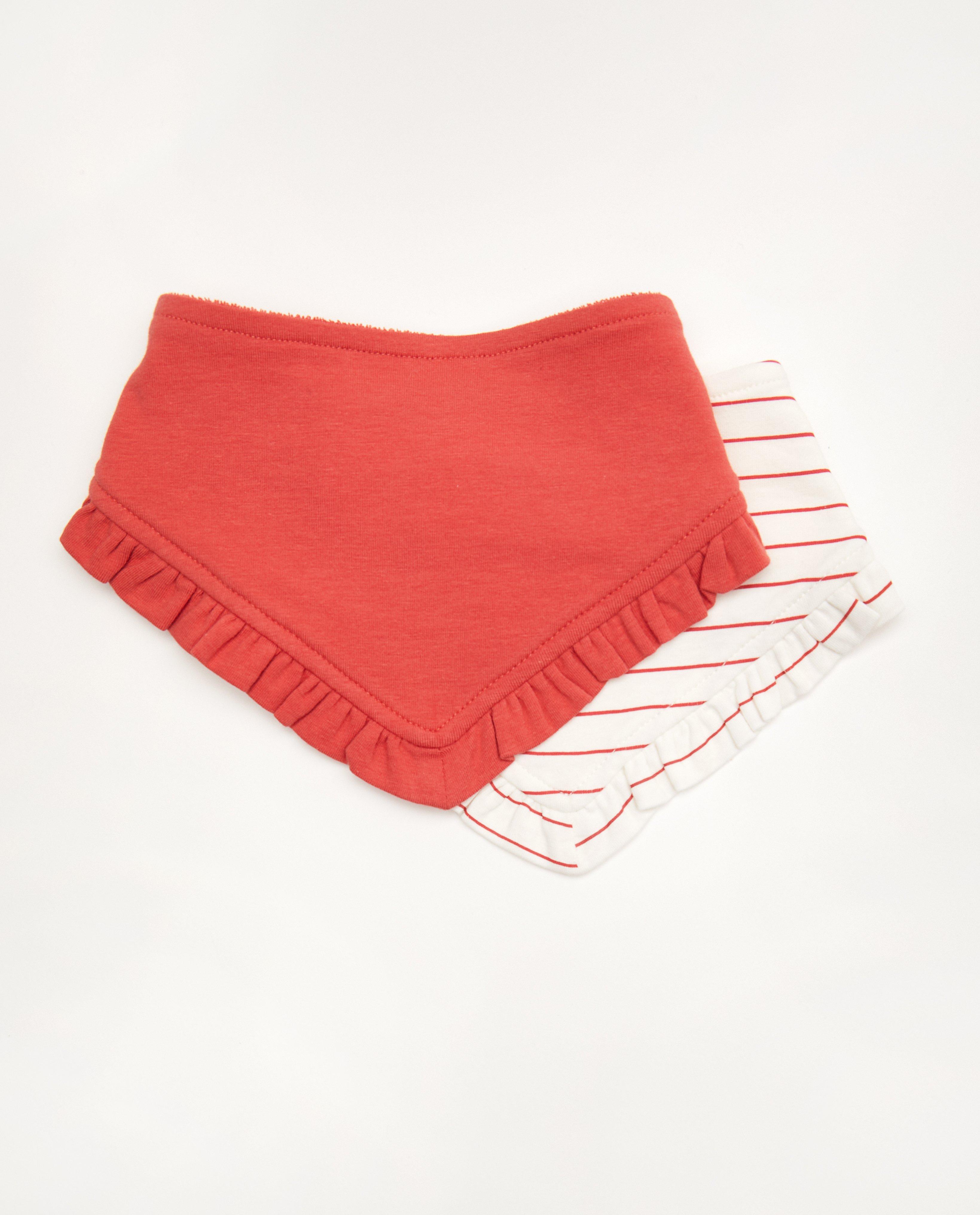 Set van 2 spuugdoekjes - rood en wit - Cuddles and Smiles