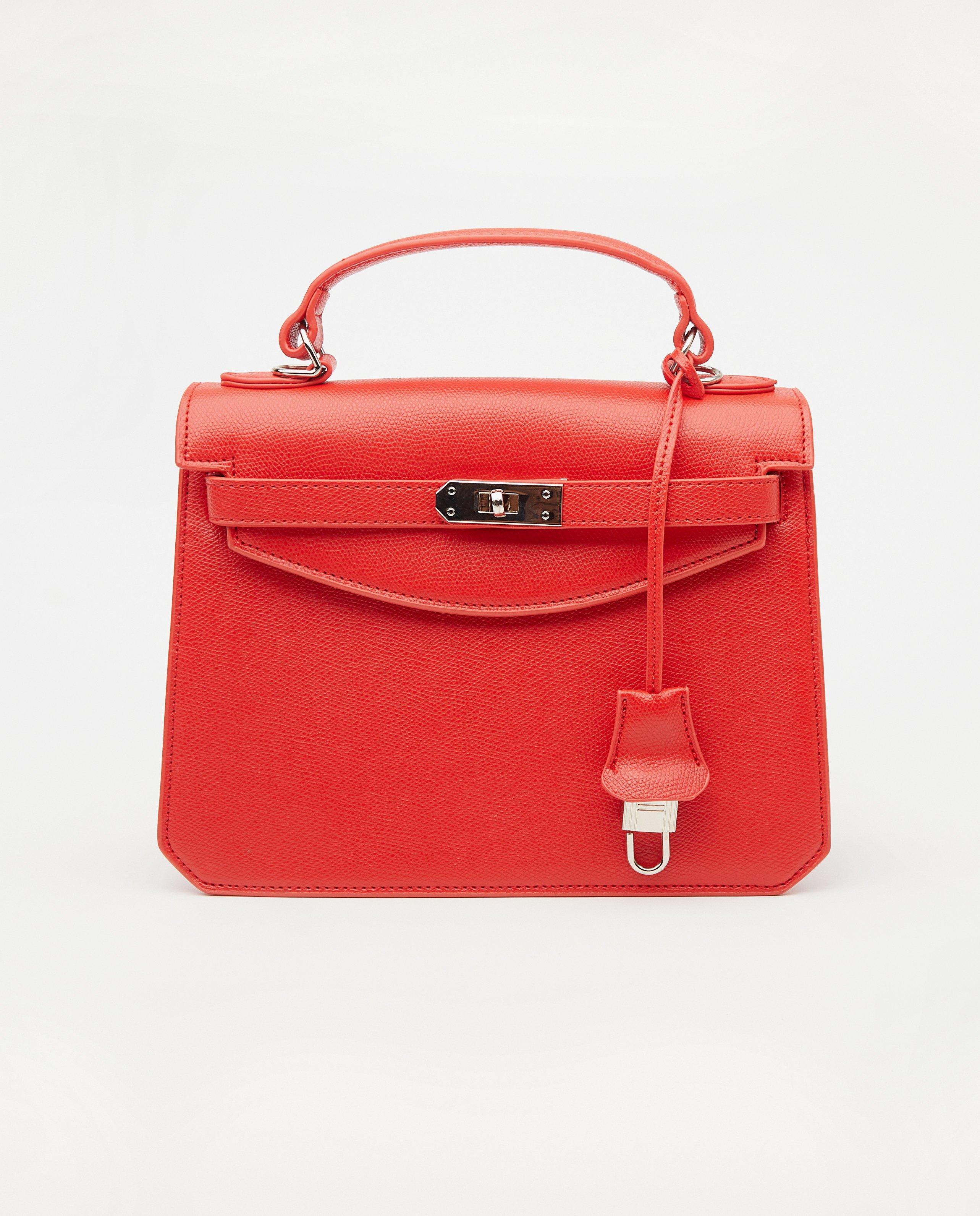 Sac à main rouge avec un petit cadenas - petit cartable - JBC