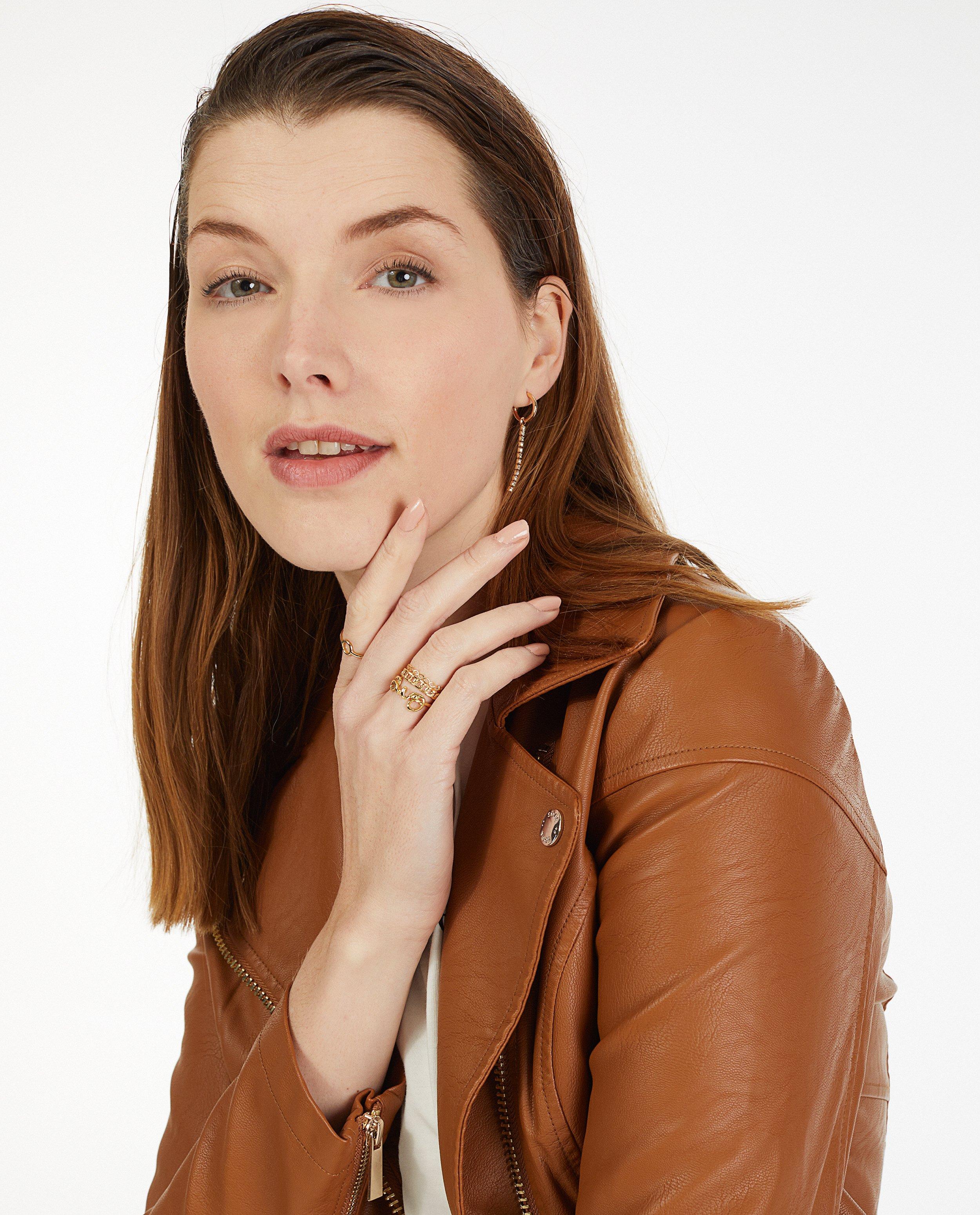 Blazers - Zwarte faux leather jas Sora