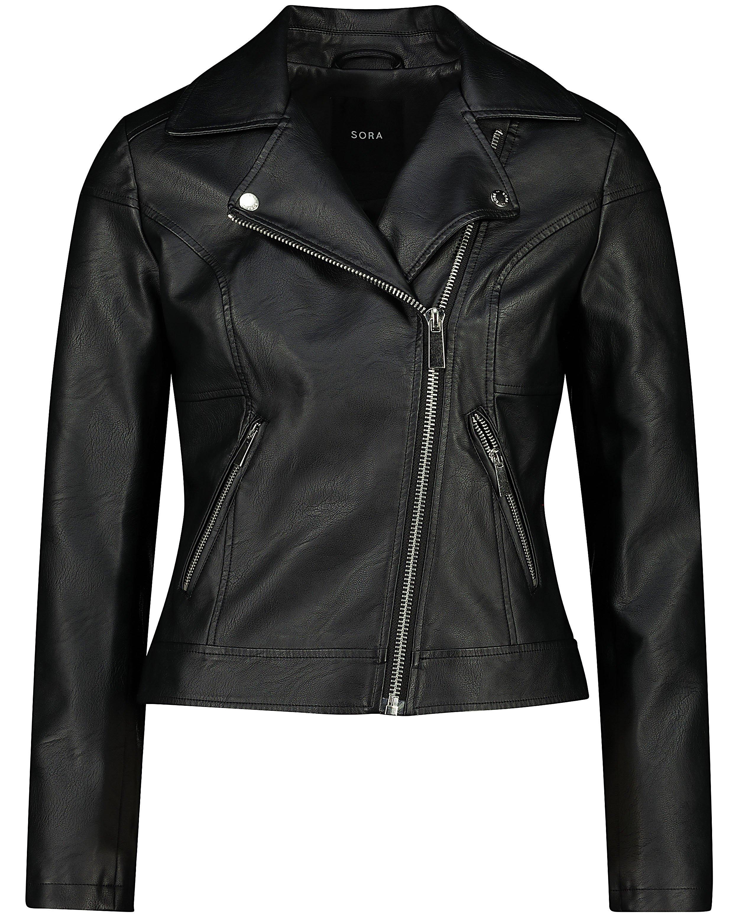 Blazers - Zwarte faux leather jas Sora