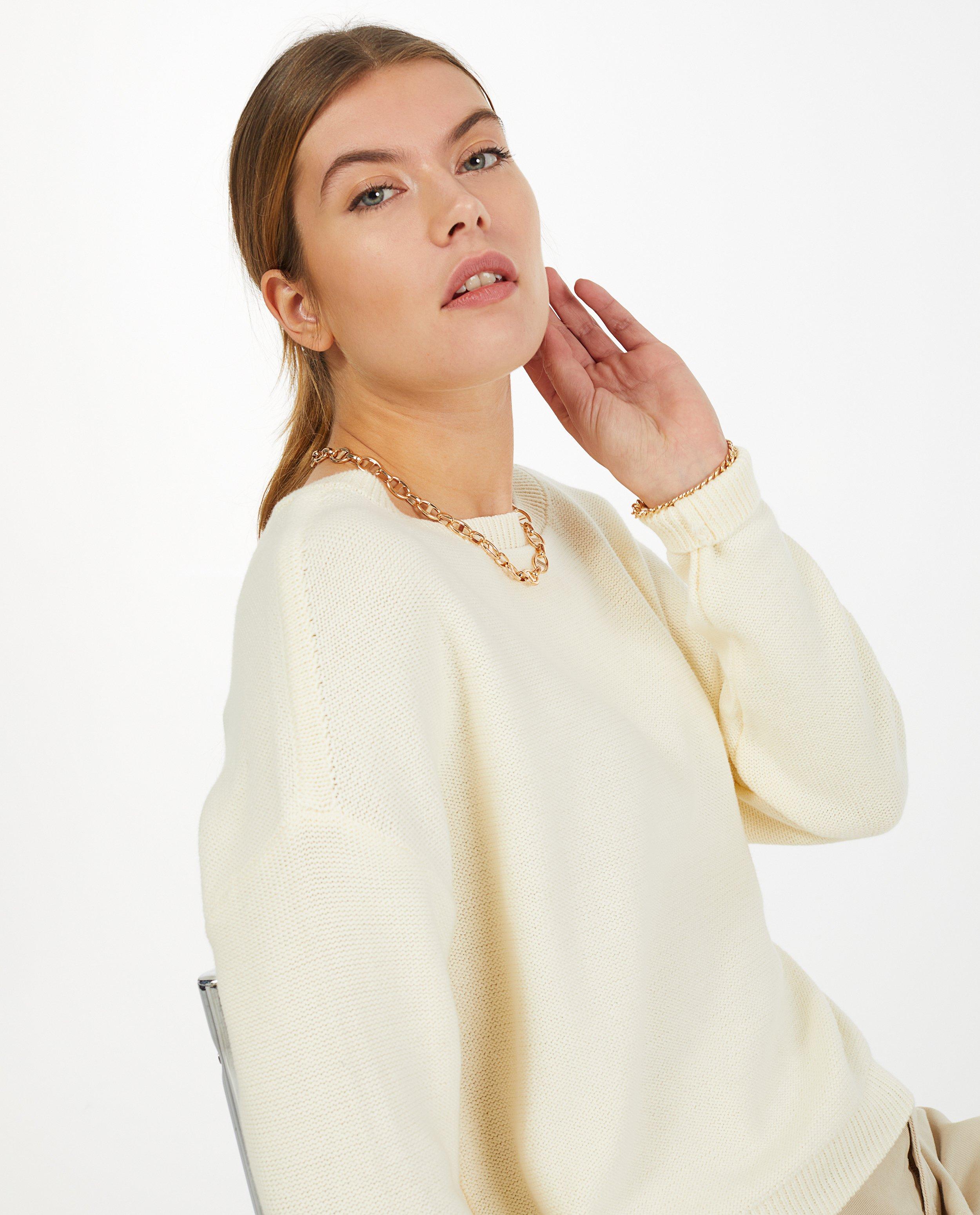 Trui in offwhite Sora - fijne brei - Sora