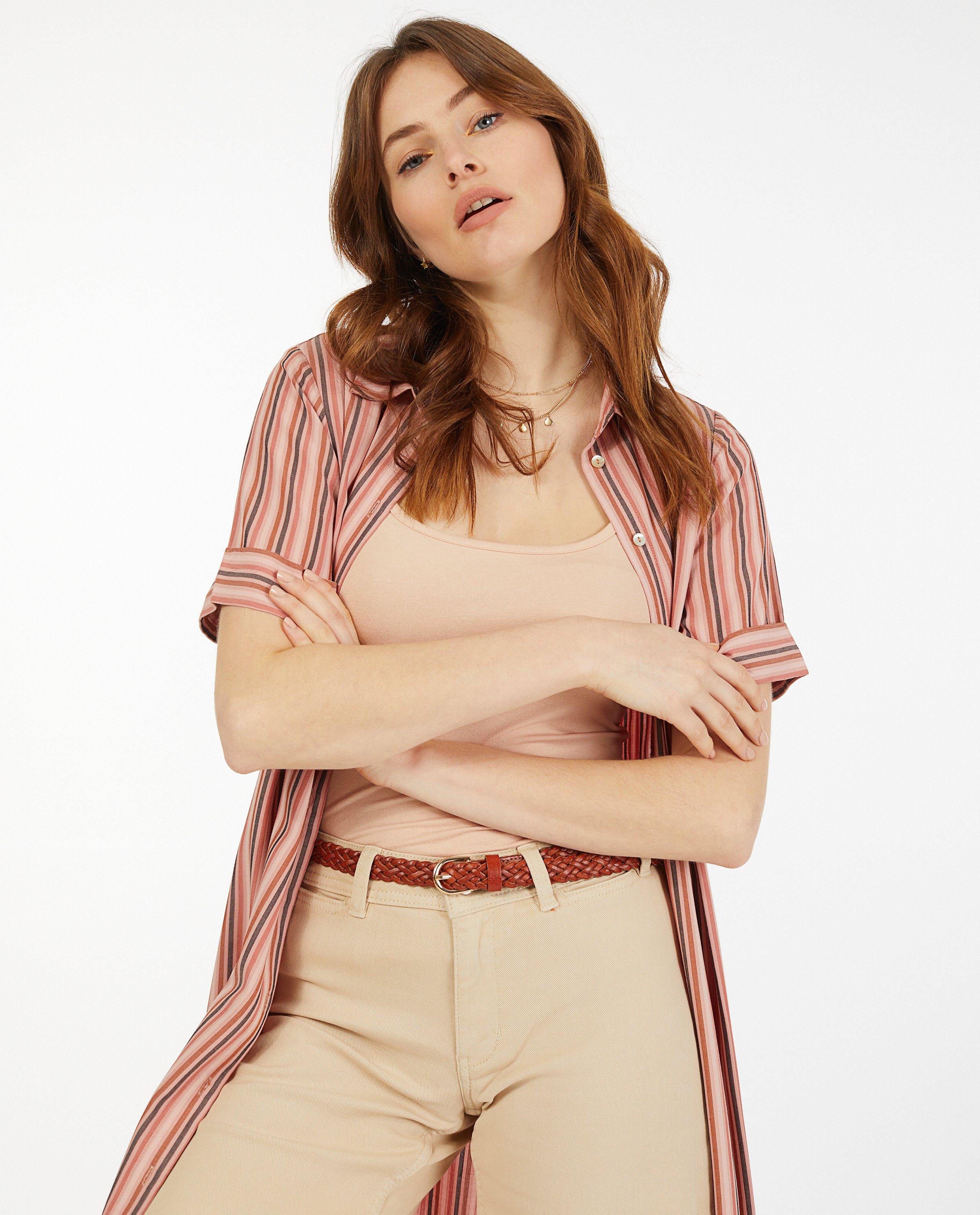 Robe rose à rayures Sora - imprimé intégral - Sora