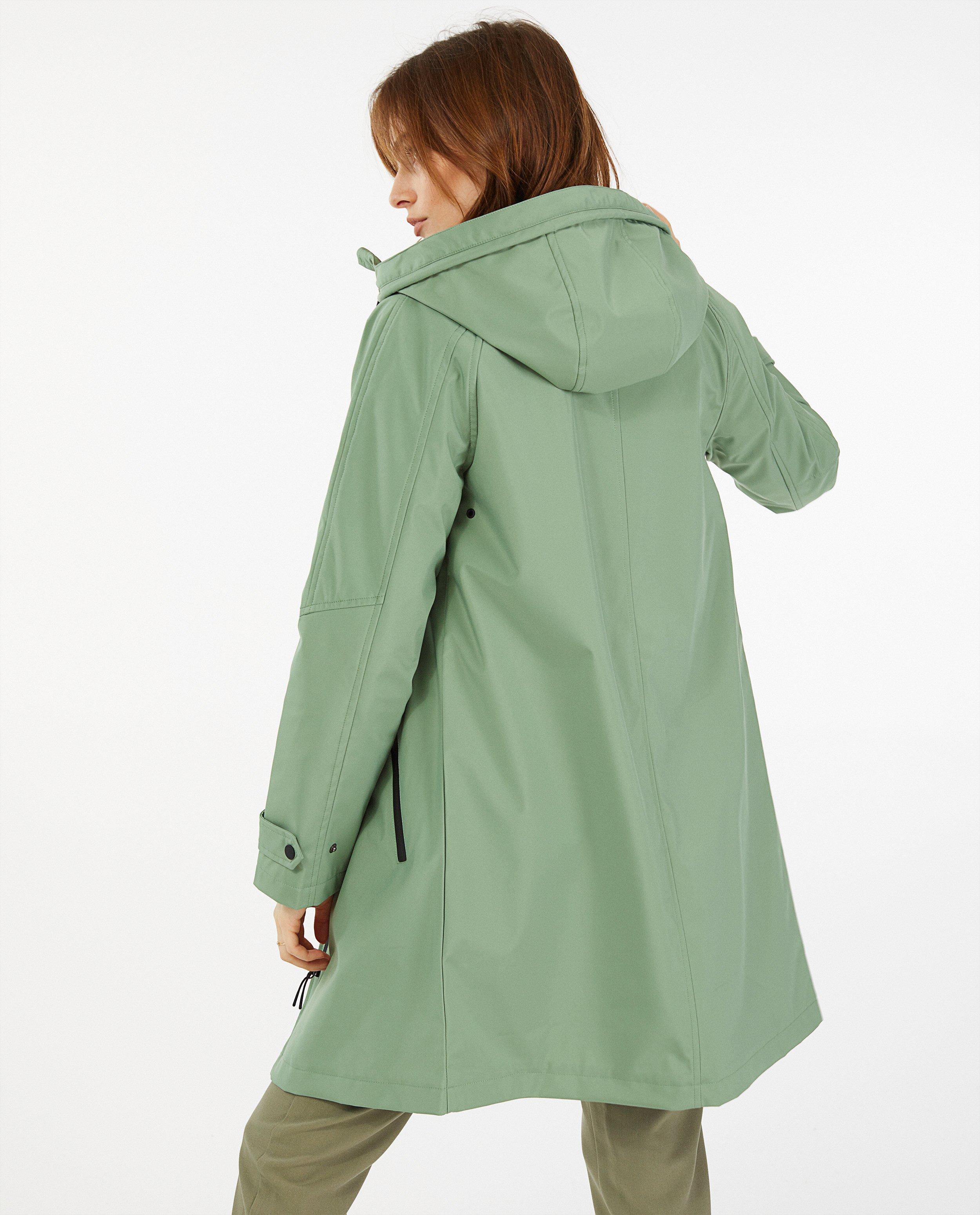 donkergroene regenjas dames