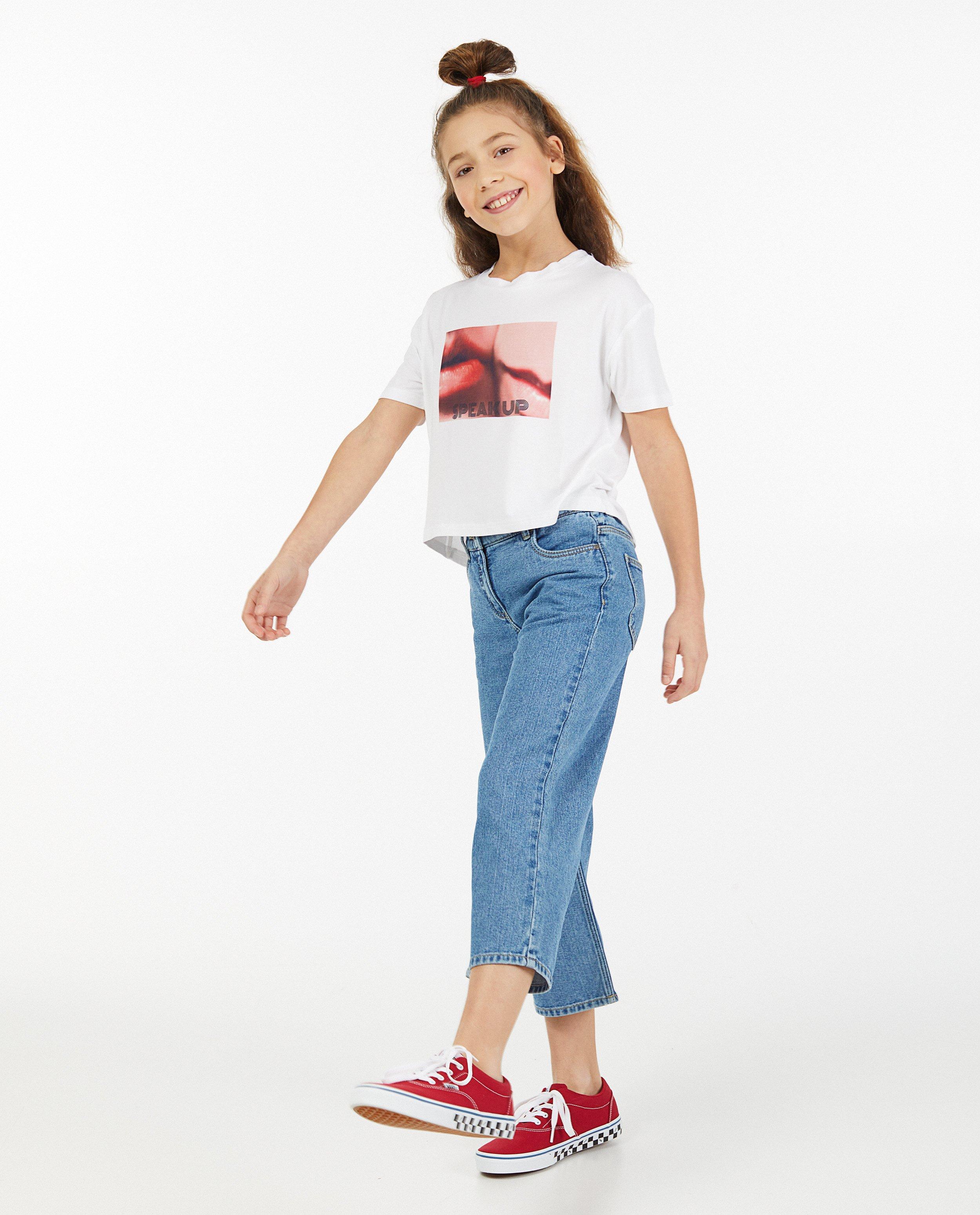 Jupe-culotte bleue en denim Peppa, 7-14 ans - taille élastique - Fish & Chips